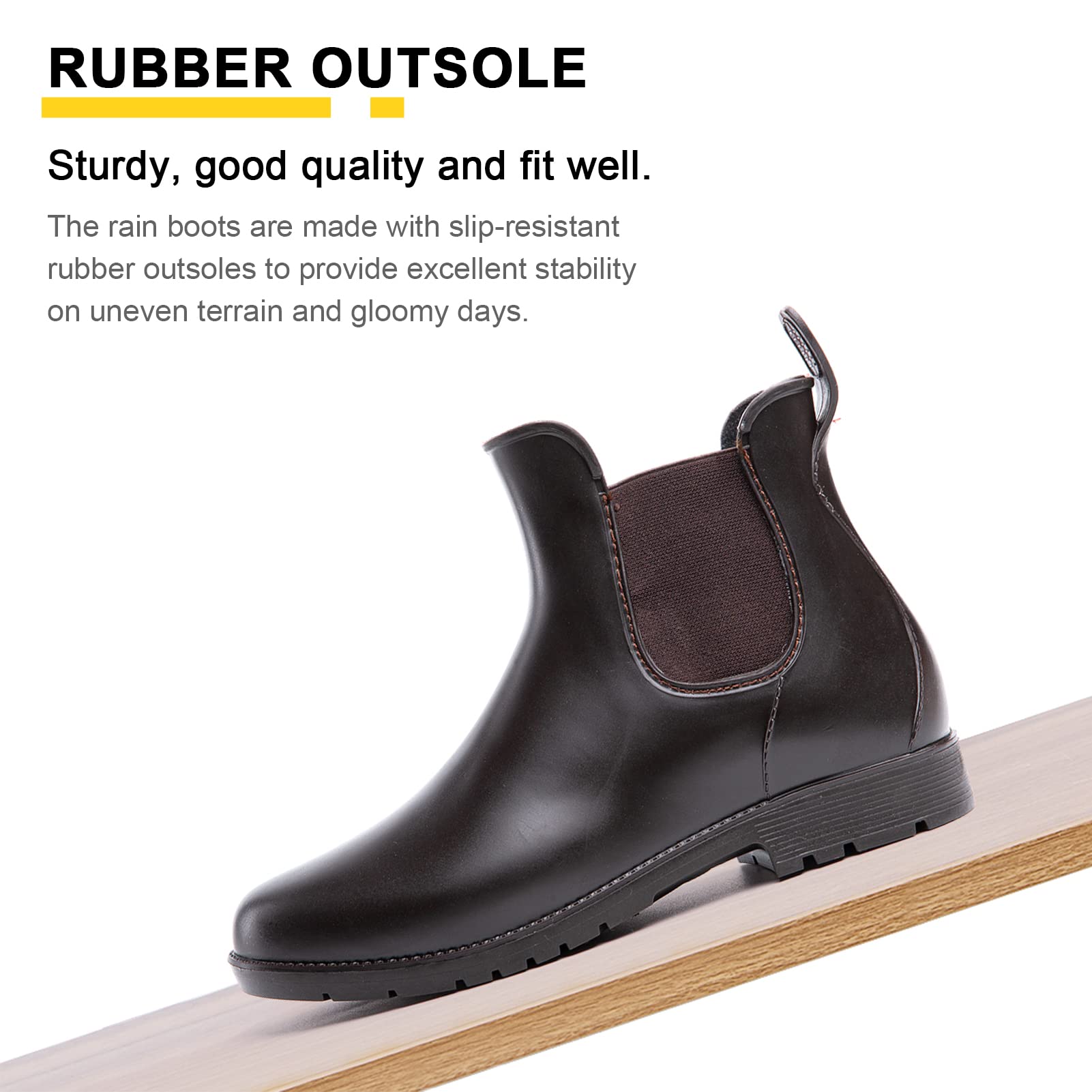 Stivali Gomma Donna Stivaletti Pioggia Chelsea Rain Boots Wellies Ankle Boots Stivaletti Impermeabili Scarpe da Pioggia Nero Marroni 35-43 EU