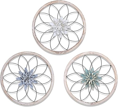 Miniatura 7 de FGstyle 3 piezas de decoración de pared de granja ultra gruesa, decoración rústica para el hogar, decoración colgante para exteriores, dormitorio,