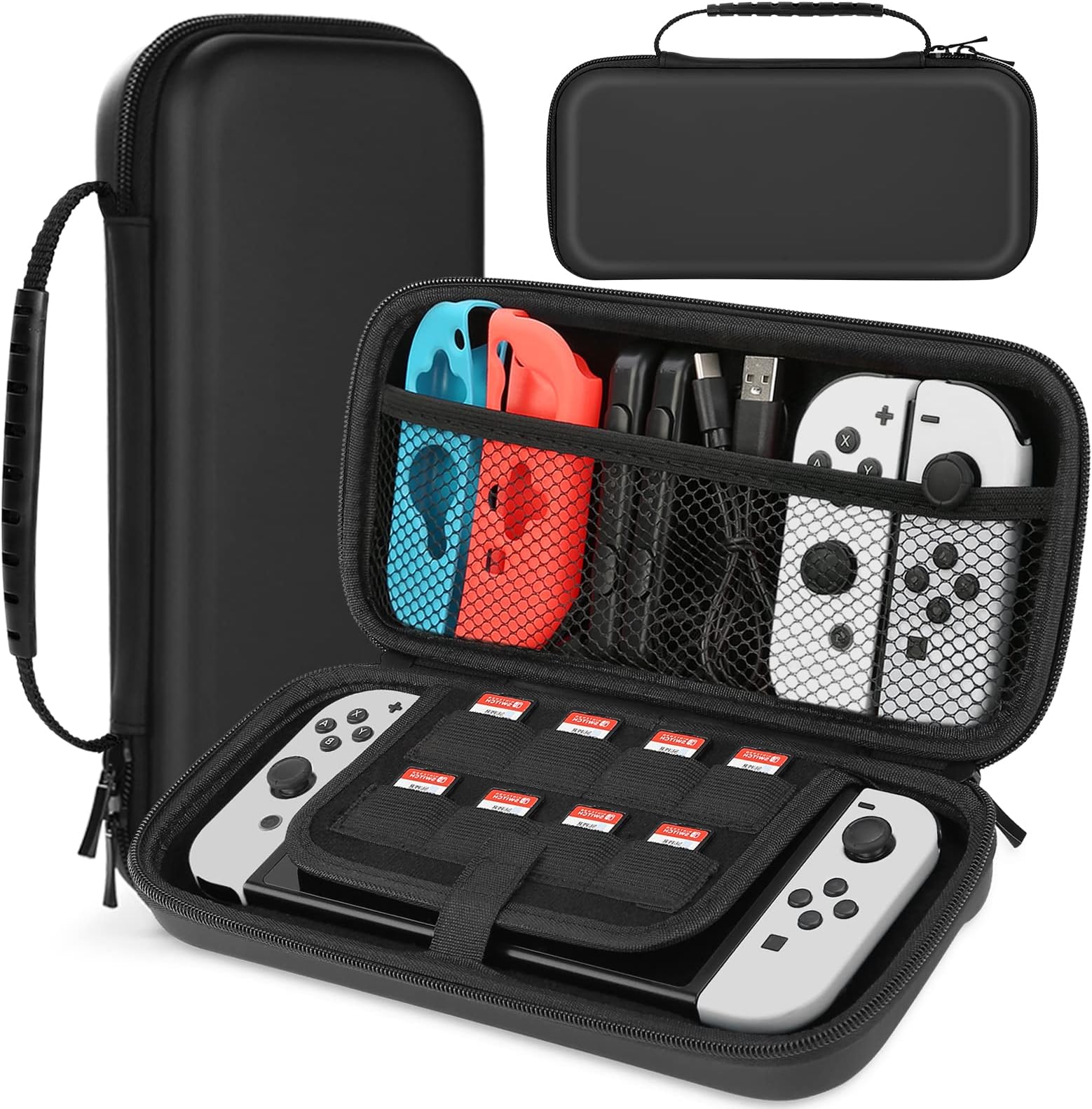 HEYSTOP Case Compatible with Nintendo Switch/Switch OLED Protective Hard Portable Travel Carry Case Shell Pouch Compatible with Nintendo Switch Console and Accessories