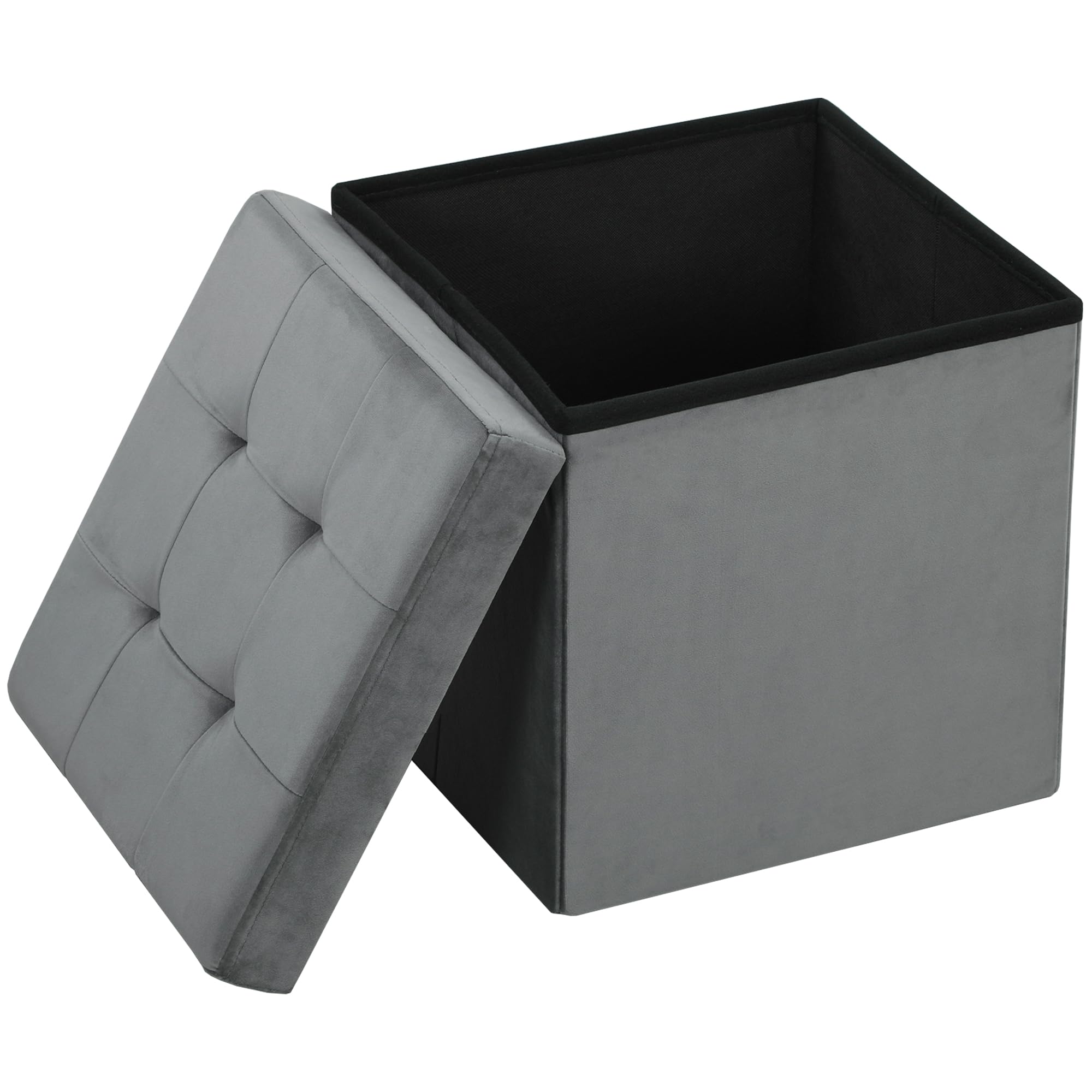 homcom pouf coffre rangement tissu
