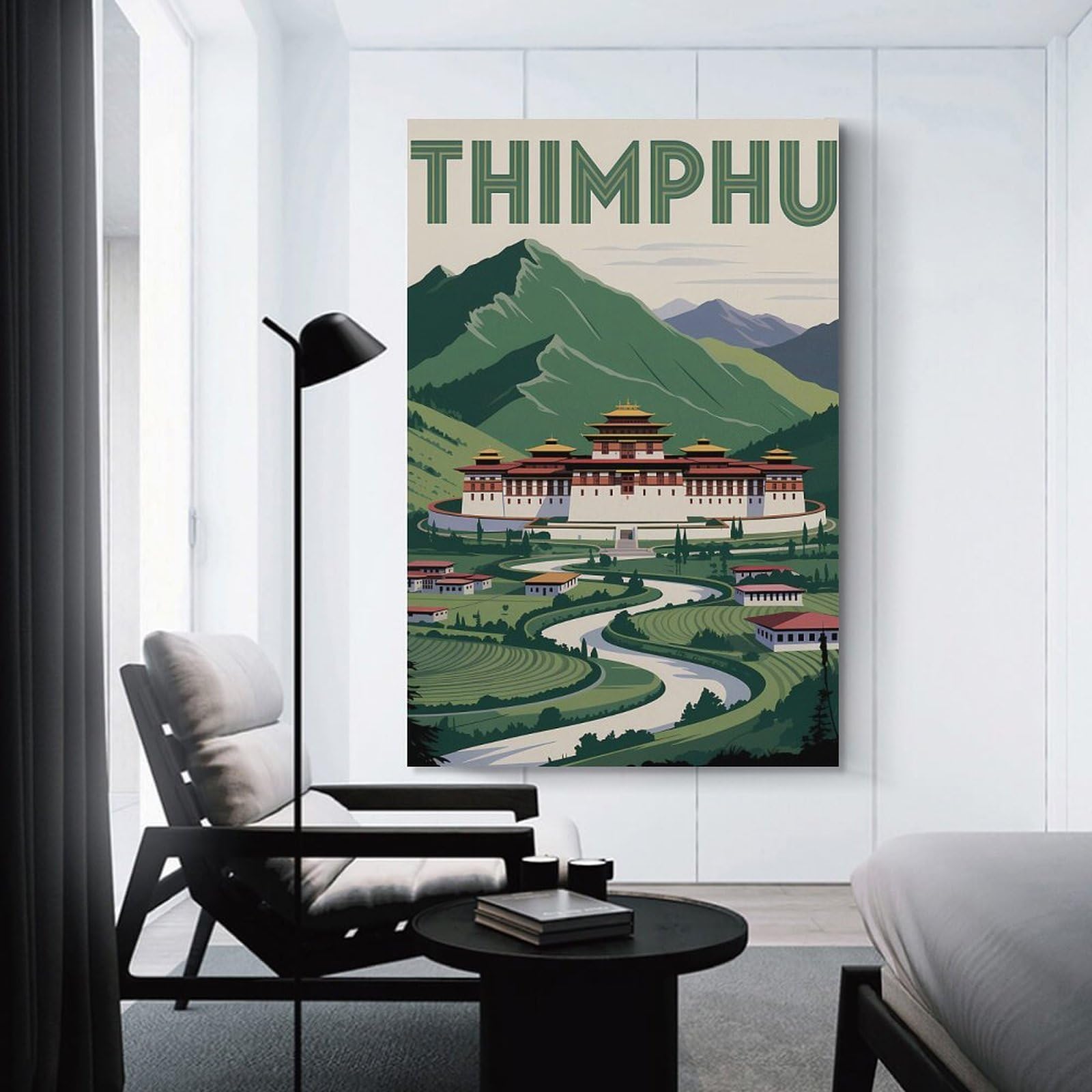 Junmoney Thimphu, Bhutan Travel (2) Room Decor Wall Art 08x12inch(20x30cm), for Wall Displays, Bedrooms Or Room Updates, Ideal for Building A Coordinated Art Wall
