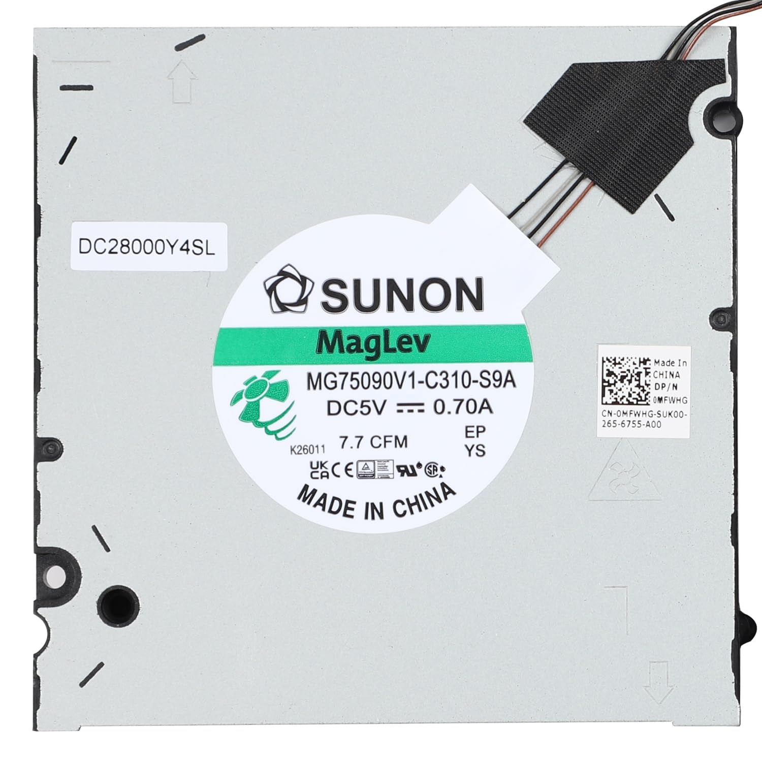 Ventilador de refrigeración de repuesto para DELL Precision 7670 M7670 7680 0MFWHG | RTX A5000 A3000, MG75090V1-C310-S9A MFWHG DC28000Y4SL, DC5V 0.7A Repuesto de ventilador para portátil