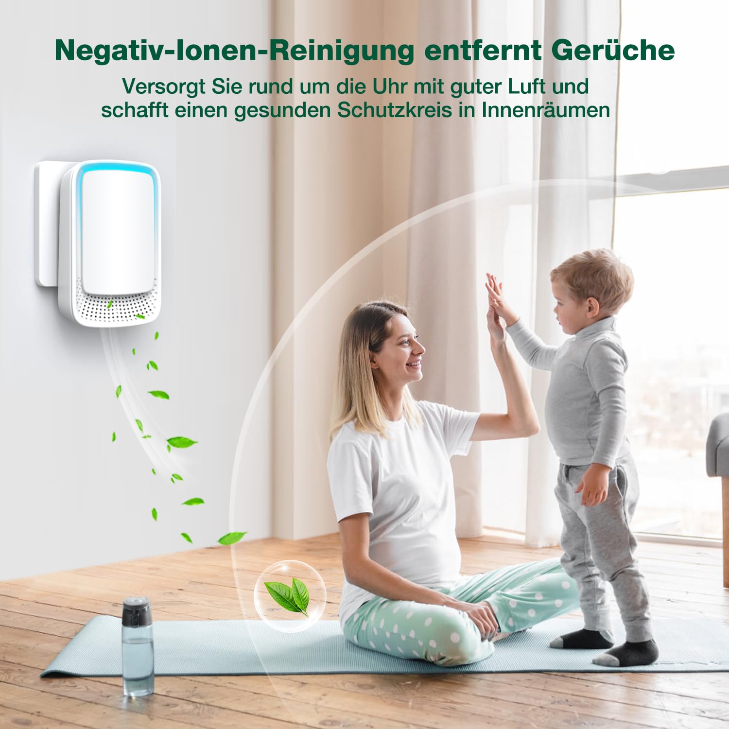 Jostart Ionisator Luftreiniger, 3 Pack Plug in Negativ Ionen Air Purifier für Wohnung Raucherzimmer Haustiertoiletten Büros und Staub/Pollen (weiß)