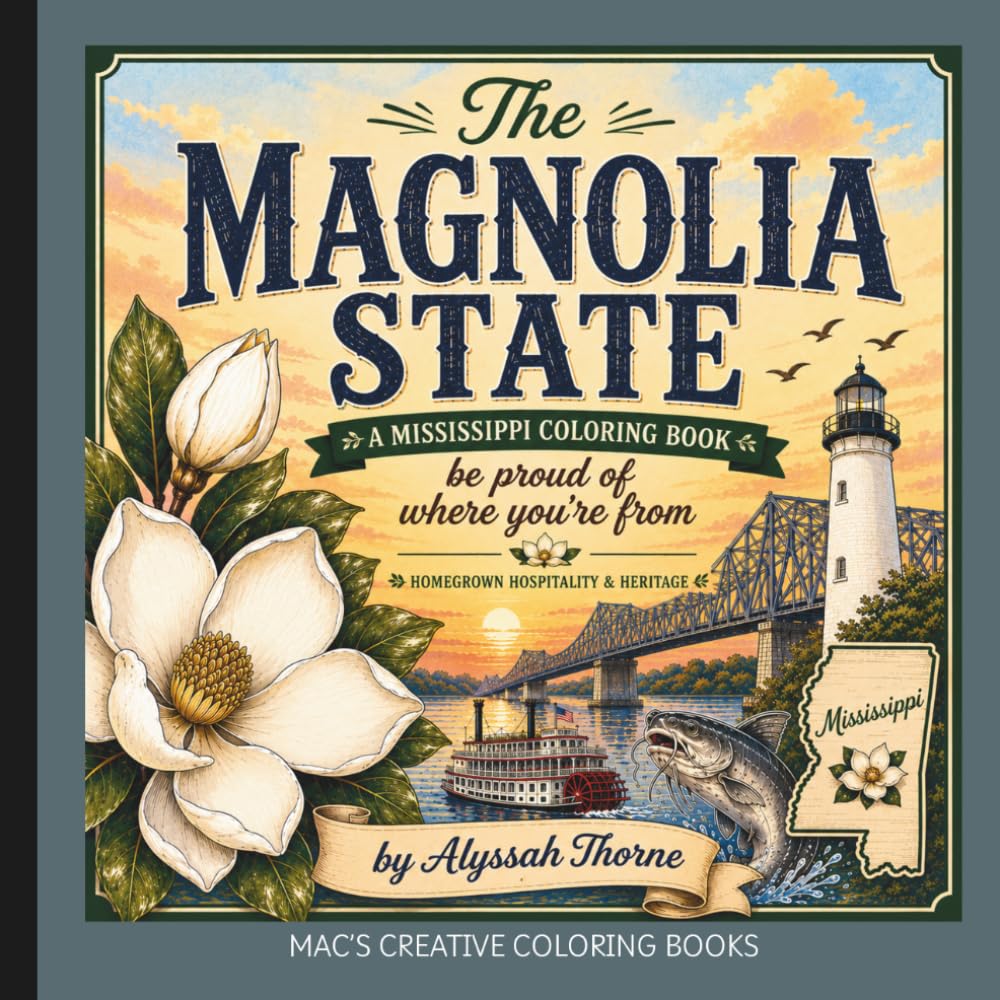 The Magnolia State: A Mississippi Coloring Book