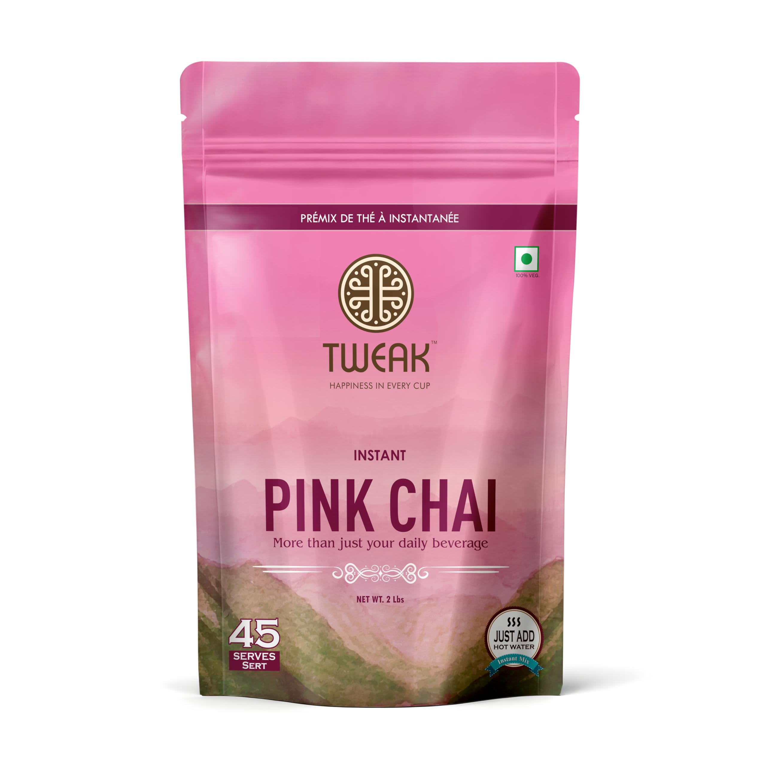 TWEAK Instant Kashmiri Pink Tea Latte | Noon Chai Latte | 2 Lbs