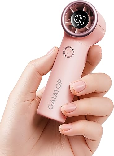 Gaiatop Mini ventilador de mano portátil, 4000 mAh 15 horas de funcionamiento máximo ventiladores turbo personales tamaño de bolsillo, ventilador de