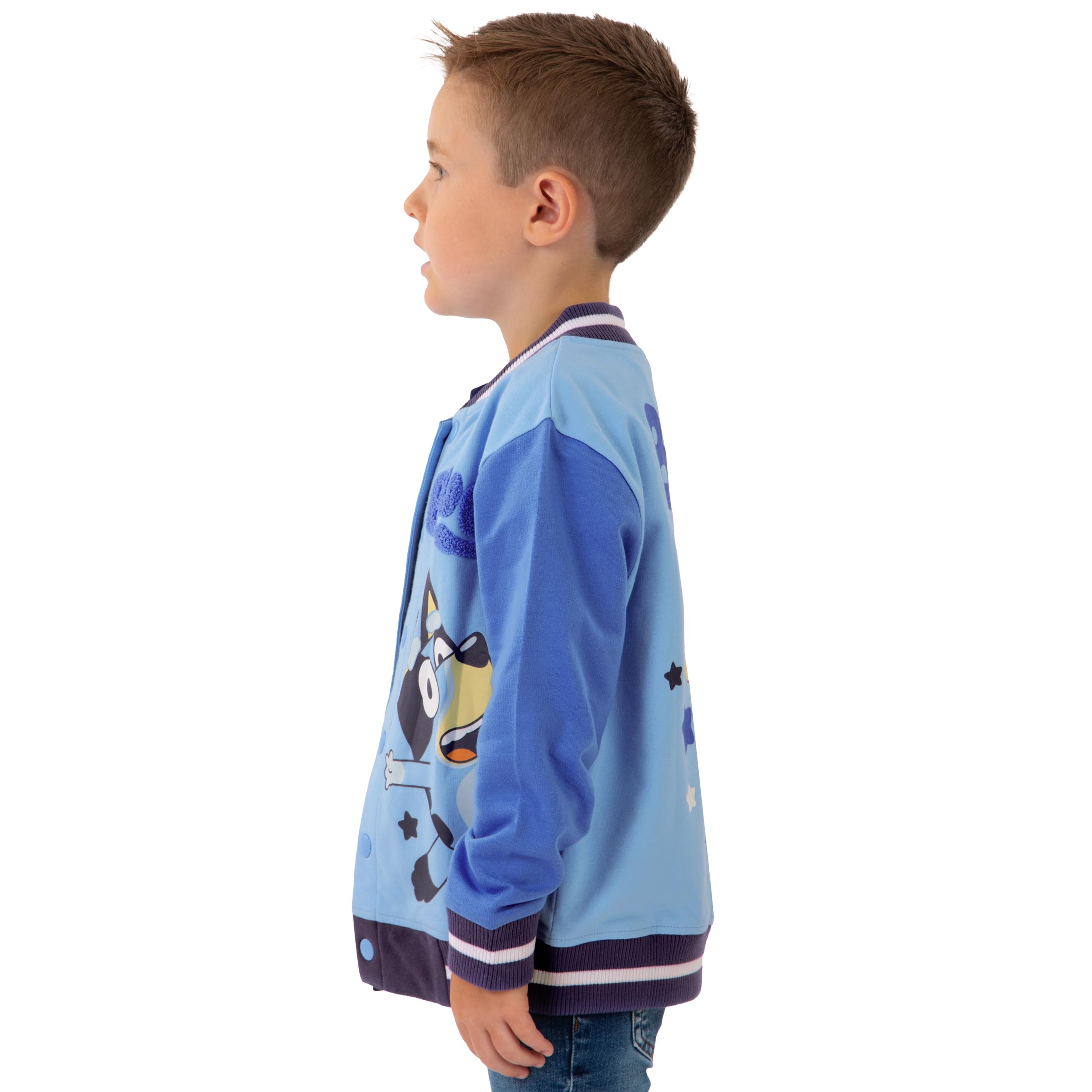 Bluey Blouson Bomber Garçon, Veste Manches Longues Baseball Coton Été