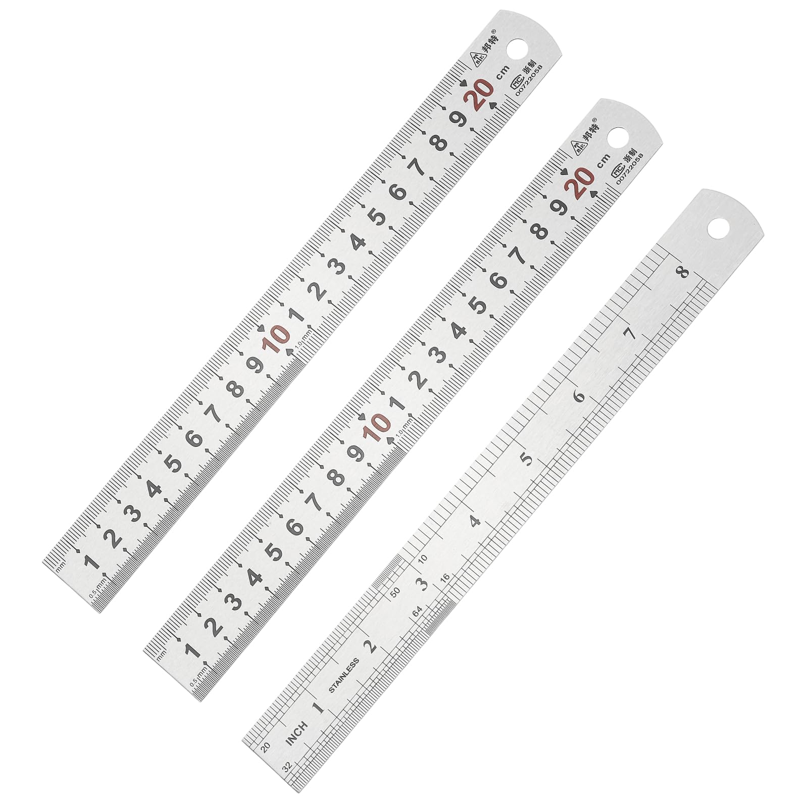 PATIKIL 20cm/8" Metal Straight Ruler