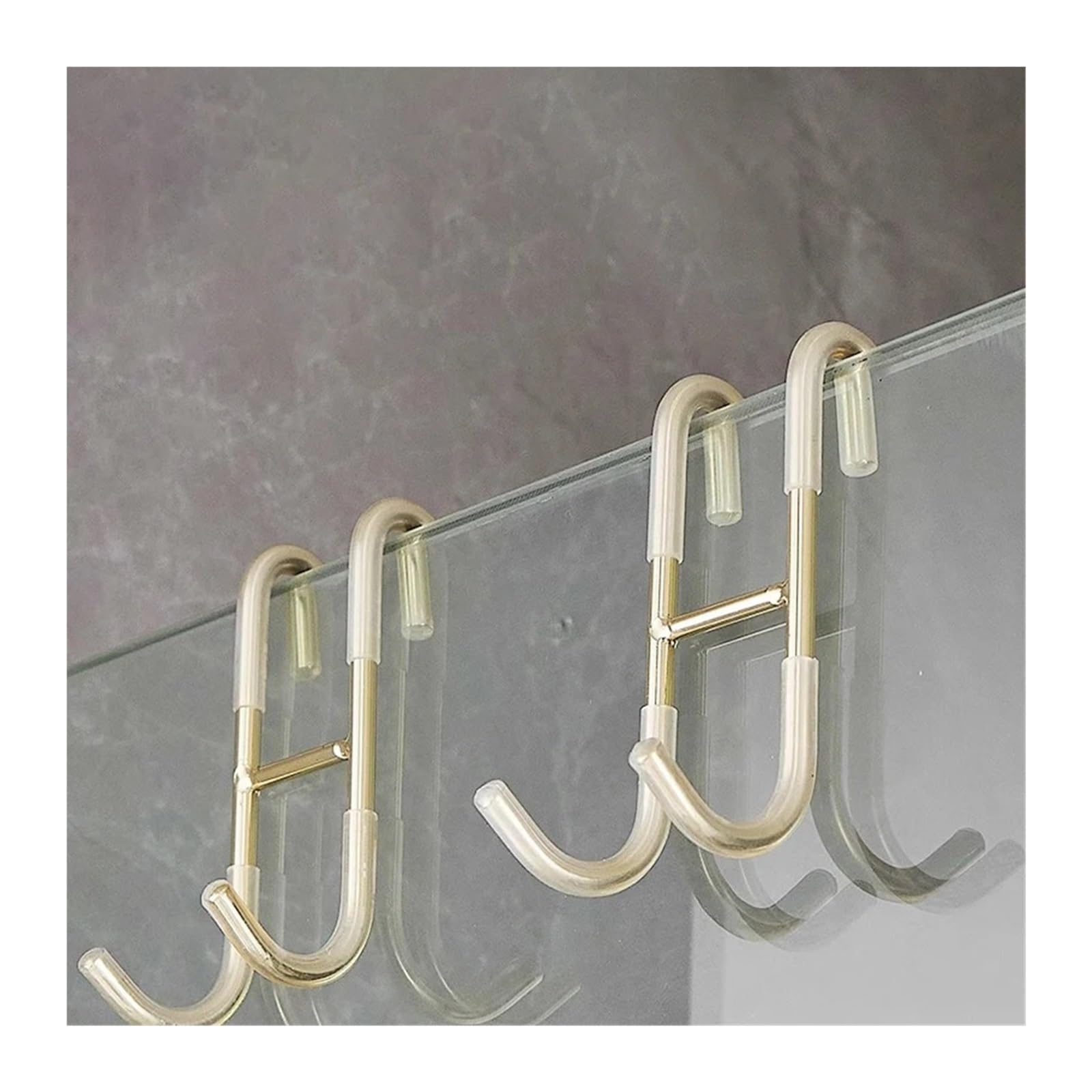 YILWPV 4pcs Stainless Steel Hook Bathroom Shower Door Over Glass Kitchen Cabinet Back Type Storage Hanger