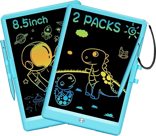 Tableta de escritura LCD para niños, paquete de 2 tablero de dibujo colorido de 8.5 pulgadas, juguete educativo, tablero de garabatos electrónicos,