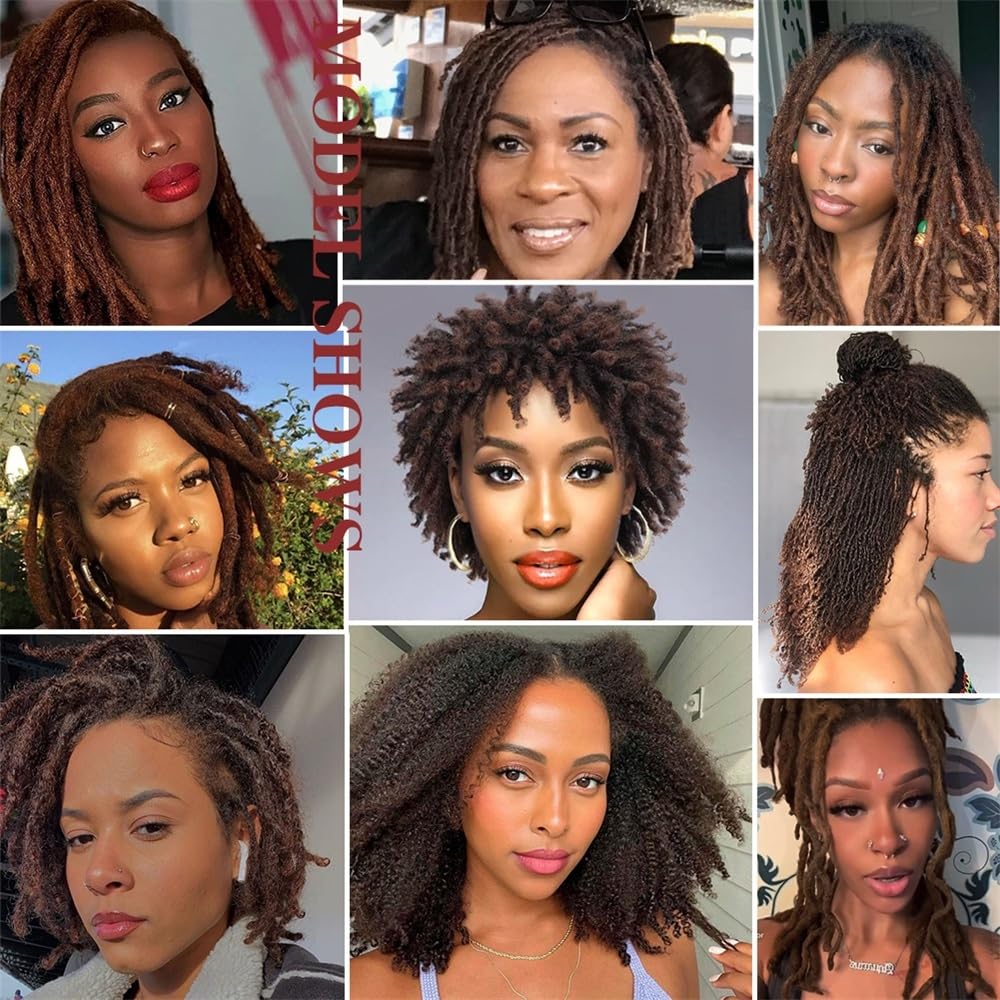 Splatanie włosów Afro Kinkys Bulk Human Hair #4 Brązowe pasma włosów do mini skrętów, warkoczyków, przedłużeń Loc i szydełkowania Kobieta(6inches)