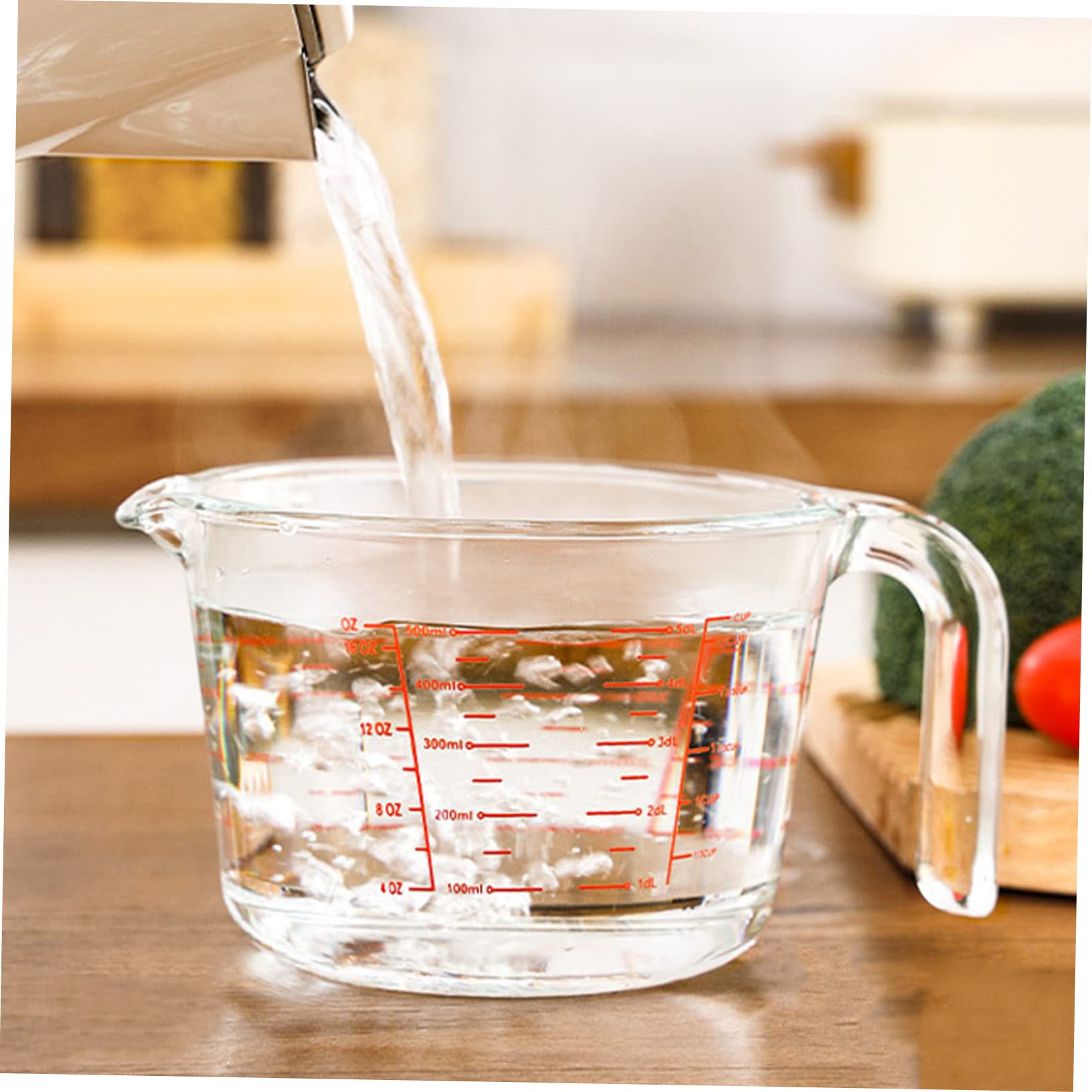 Sosoport Misurino Graduato in Vetro Resistente 500Ml Isolato Misurazione Liquidi Facile per Cucina