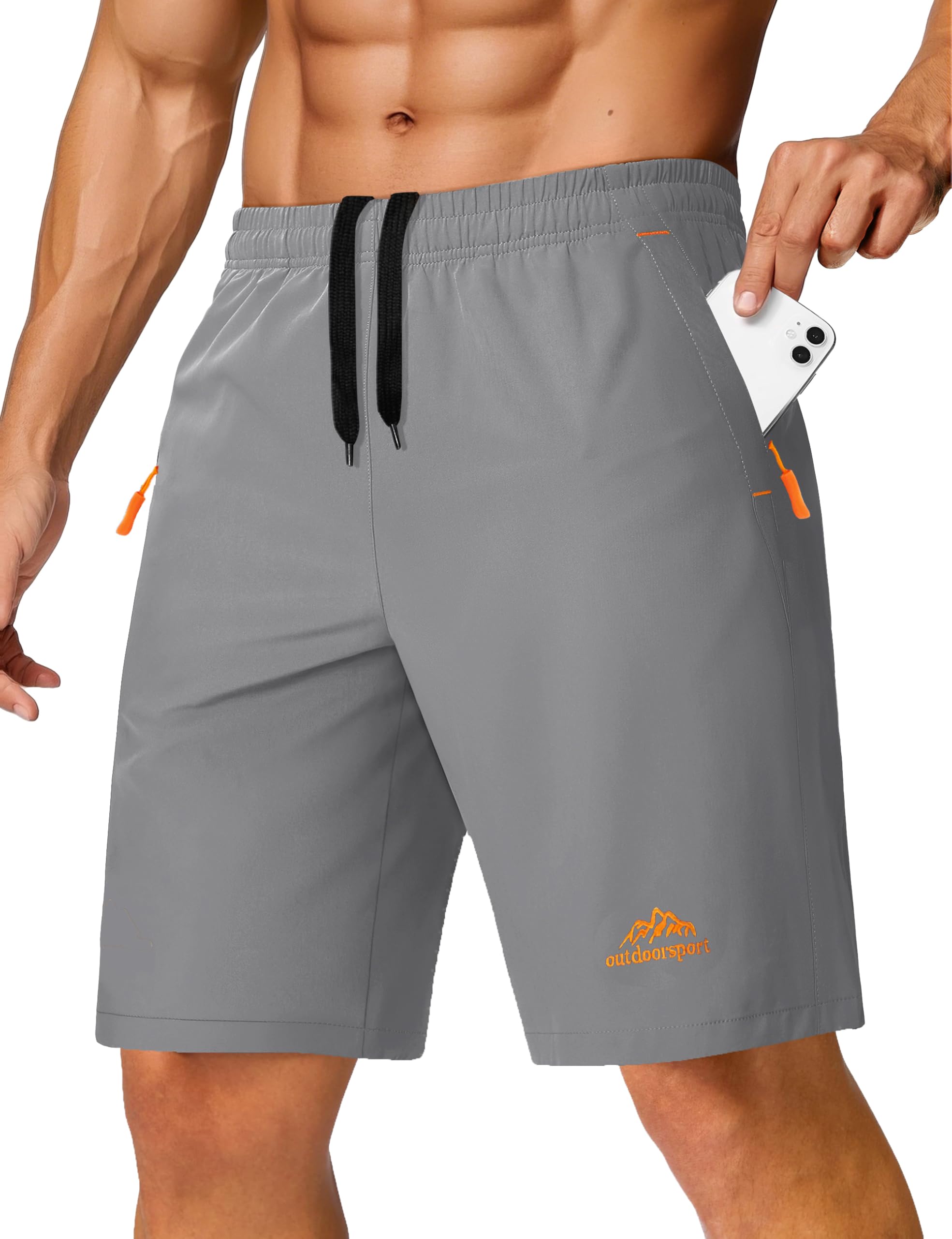 TACVASEN Men's Quick-Drying Training Shorts, Running Shorts, Breathable Sports Shorts with Zip Pockets — view 10