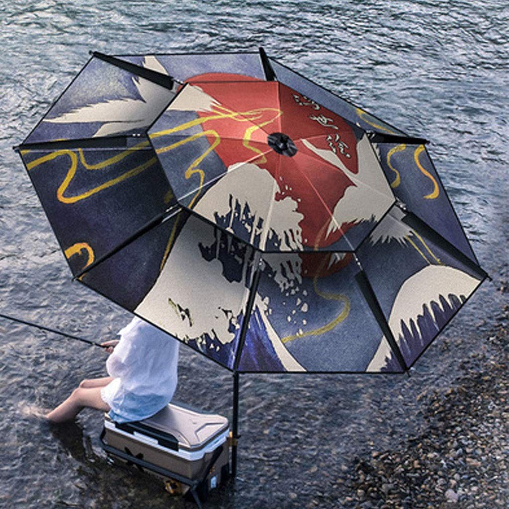 Parasol wędkarski/duży parasol wędkarski/trzy składany/gruby/uniwersalny/parasol wędkarski/deszcz/ochrona przeciwsłoneczna/osłona przeciwsłoneczna/wiatr/wędkarstwo/parasol, b, 2.0M