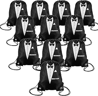 Eccliy 12 Pieces Groomsman Gift Bags for Wedding Include 1 Best Man and 11 Groomsman Proposal Bags Party Favor Bags for Groomsman Father's Birthday Anniversary Wedding Party Supplies
