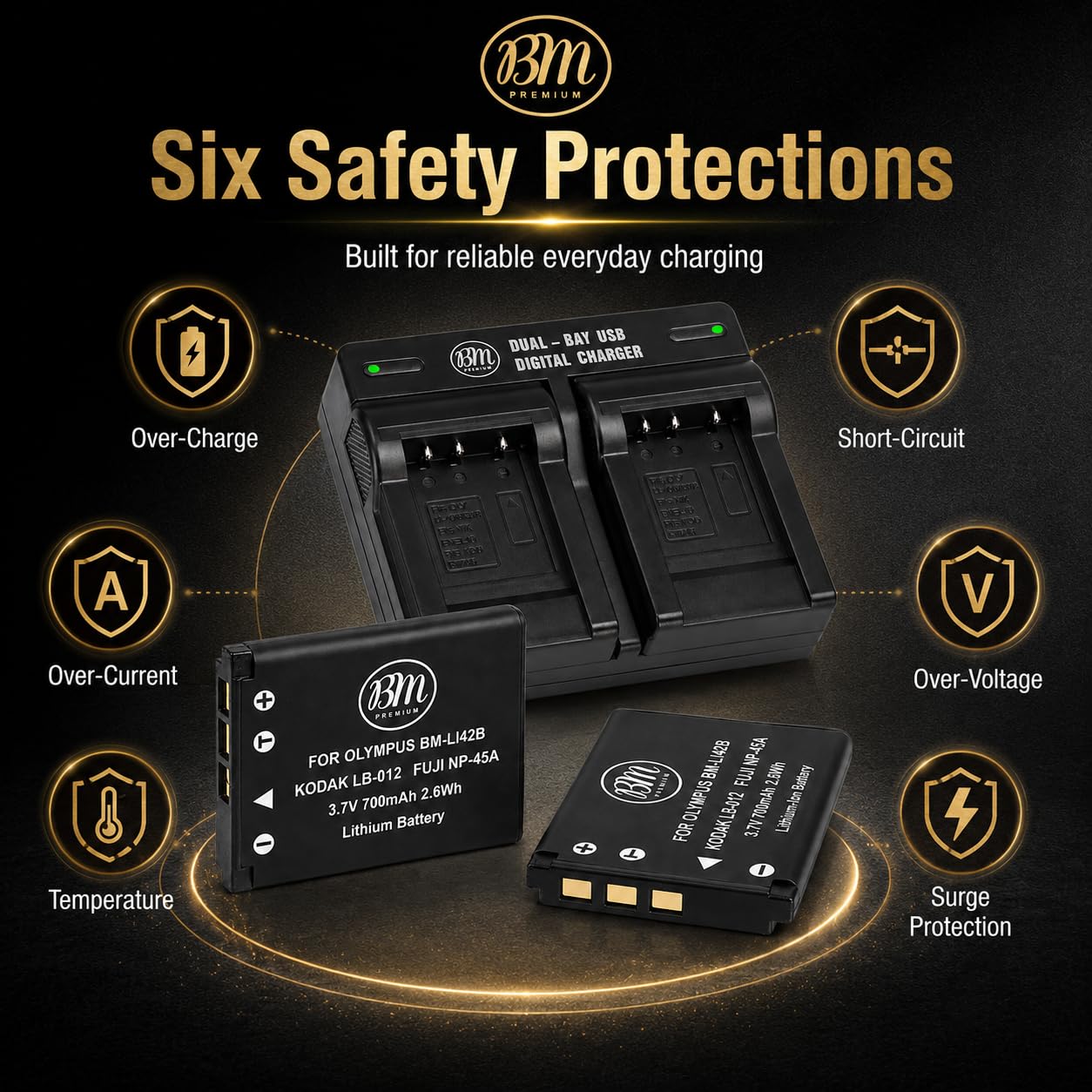 Amazon.com : BM Premium 2 LB-012 Batteries & Dual Charger for