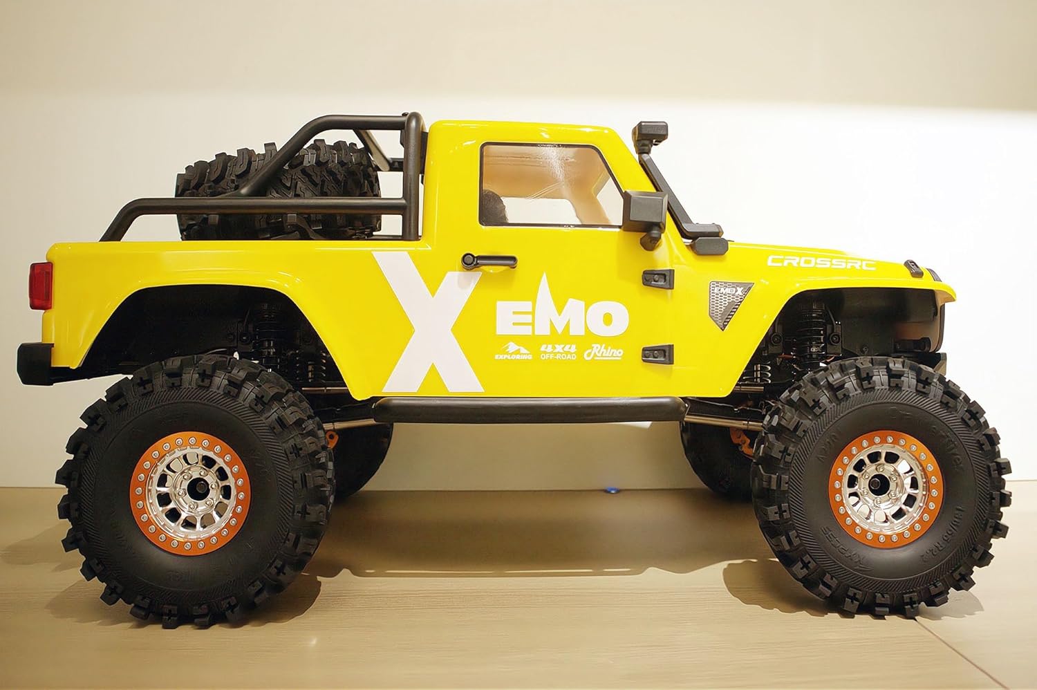 RC Crawler 2.2 Beadlock Wheels and Tires 136mm Tall Soft Sticky Mud Slingers Tyres & Aluminium Rims Hex 12mm for 1/10 SCX10 TRX4 SCX10 RC Crawler Axial Remote Control Car (Silver Orange)