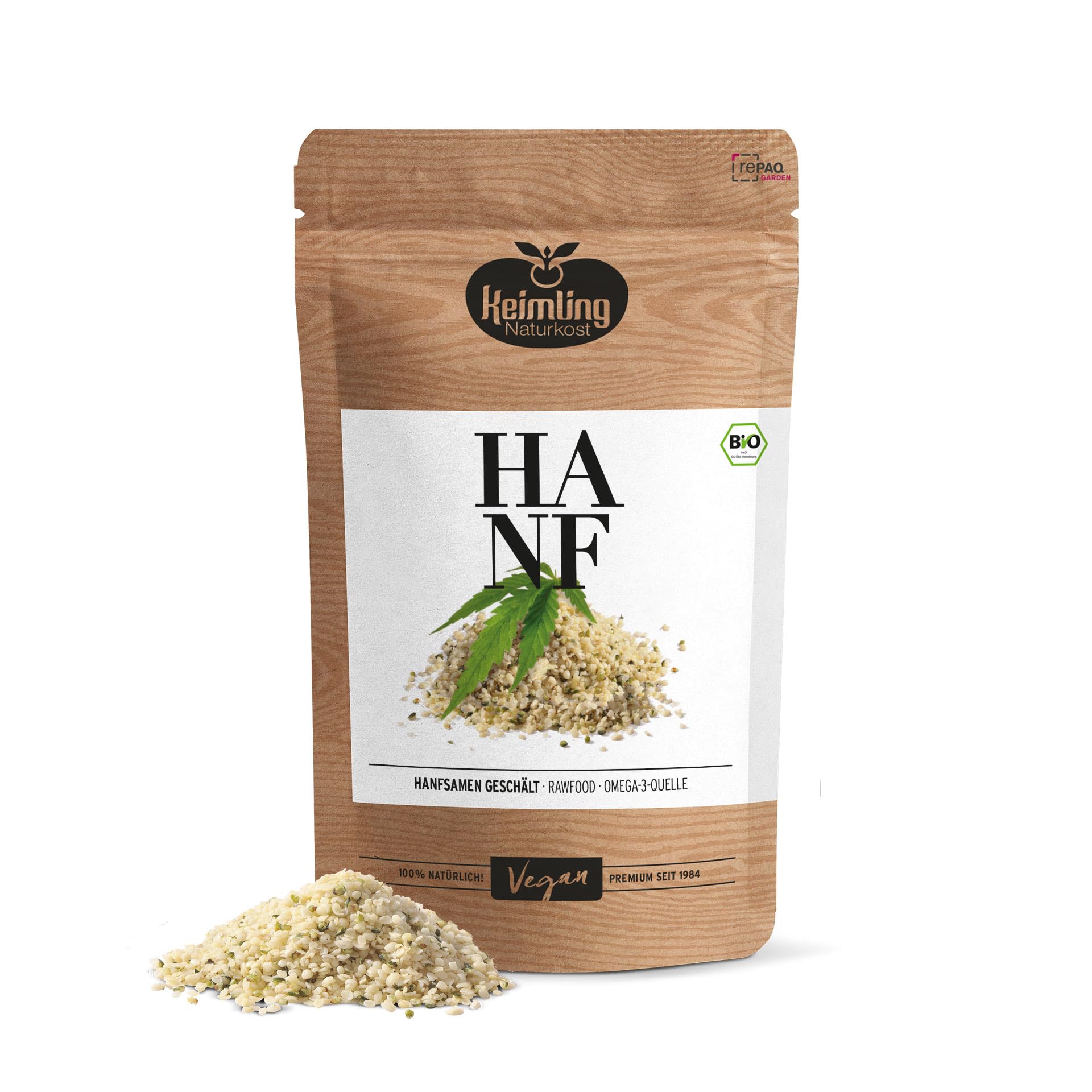 Bio Hanfsamen geschält 2,5 kg – 100 % naturrein & roh – Premium Qualität aus kontrolliert biologischem Anbau – Vegan, proteinreich & ballaststoffreich – Ohne Zusätze