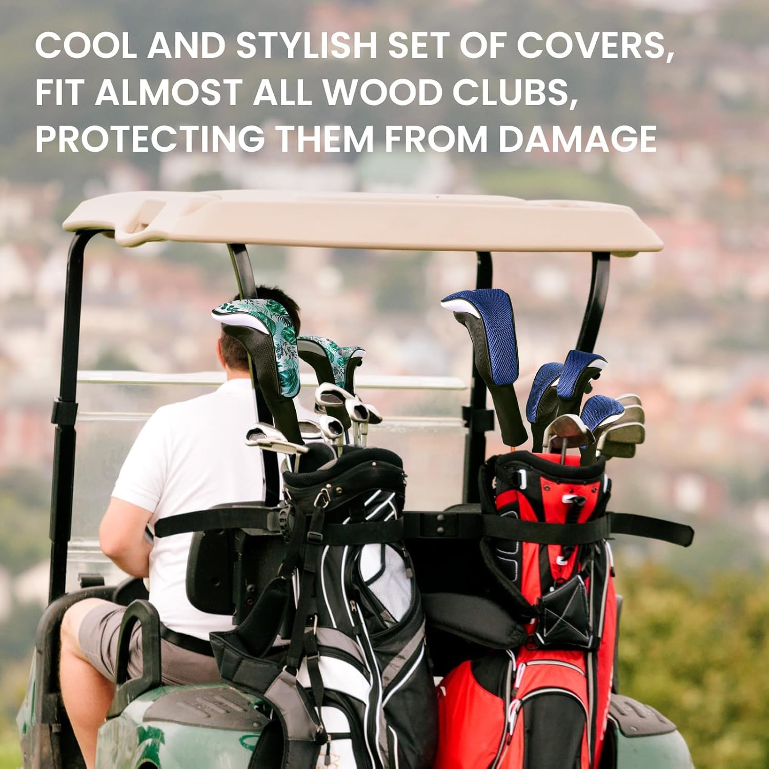 FINGER TEN Fundas para cabeza de palo de golf para palo de golf, cubierta larga, híbrida, Fairway, fundas para cabeza con etiqueta intercambiable con número de etiqueta intercambiable, ajuste