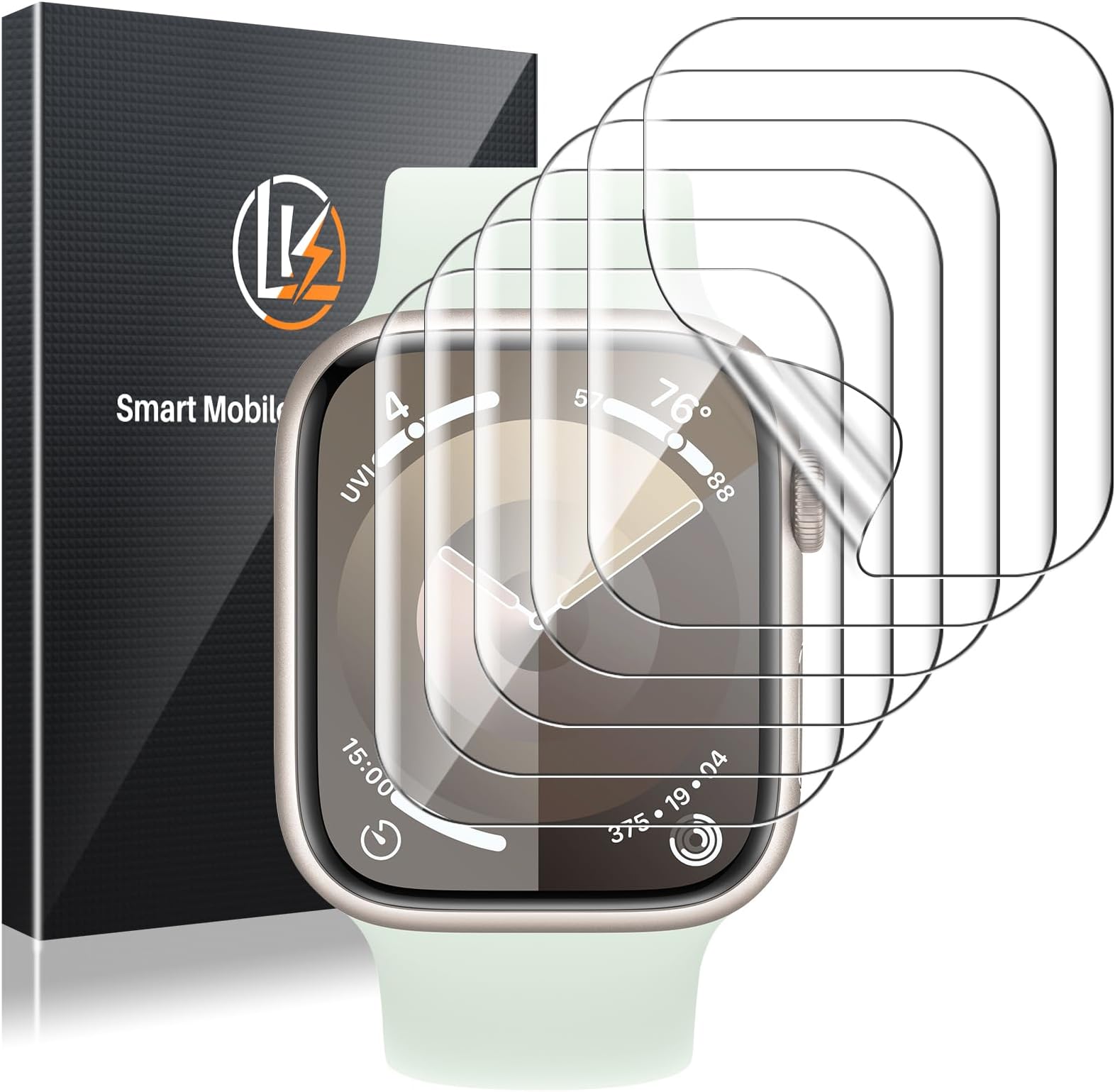 LK 6 Pack Screen Protector for Apple Watch Series 10 42mm High Definition, Bubble Free, Clear Flexible TPU Film, Easy Installation Anti-Scratch, Ultra-Thin Pixel Watch Screen Protector