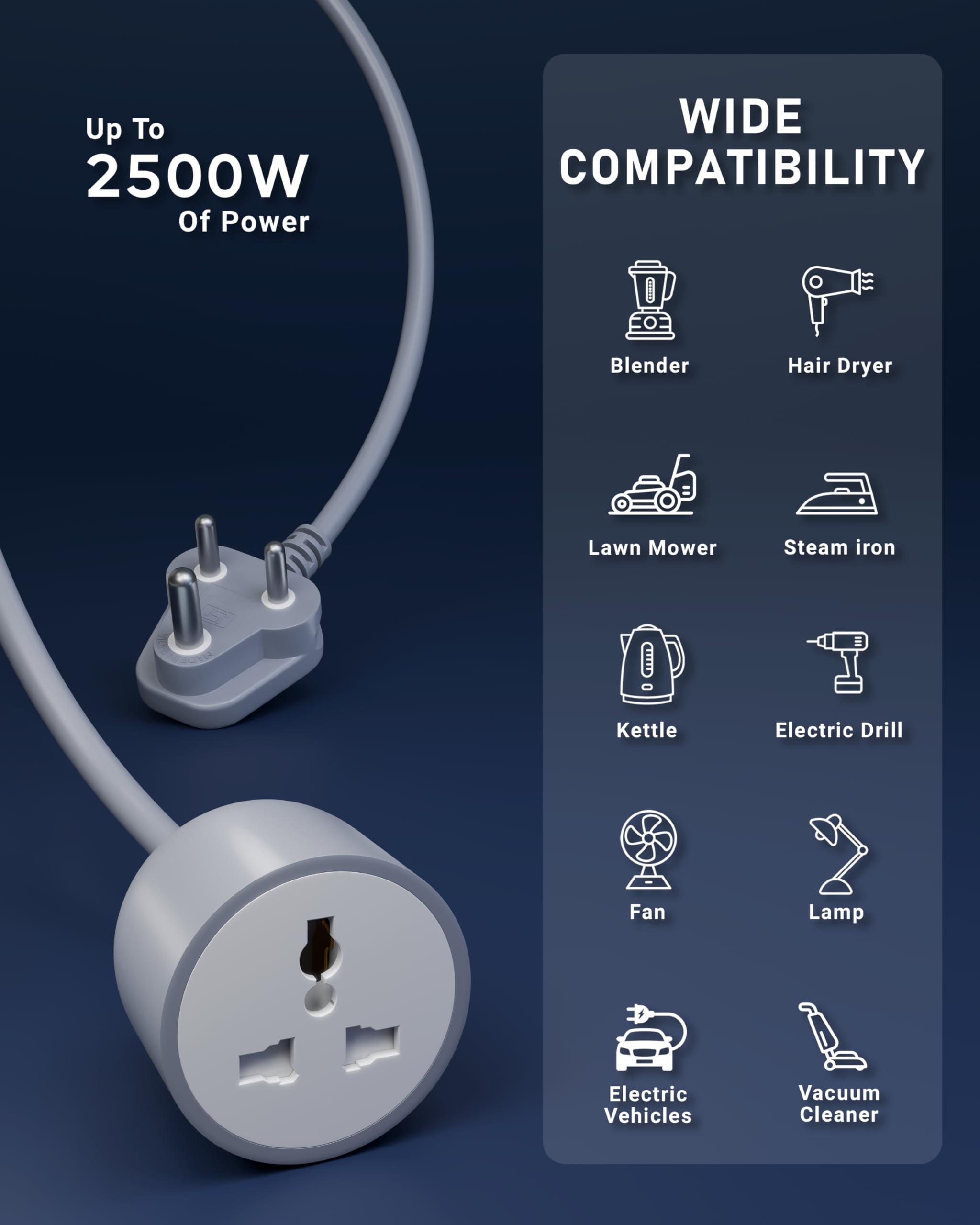 FEDUS 5m Heavy Duty Extension Cord - Power Tools & Appliances -2