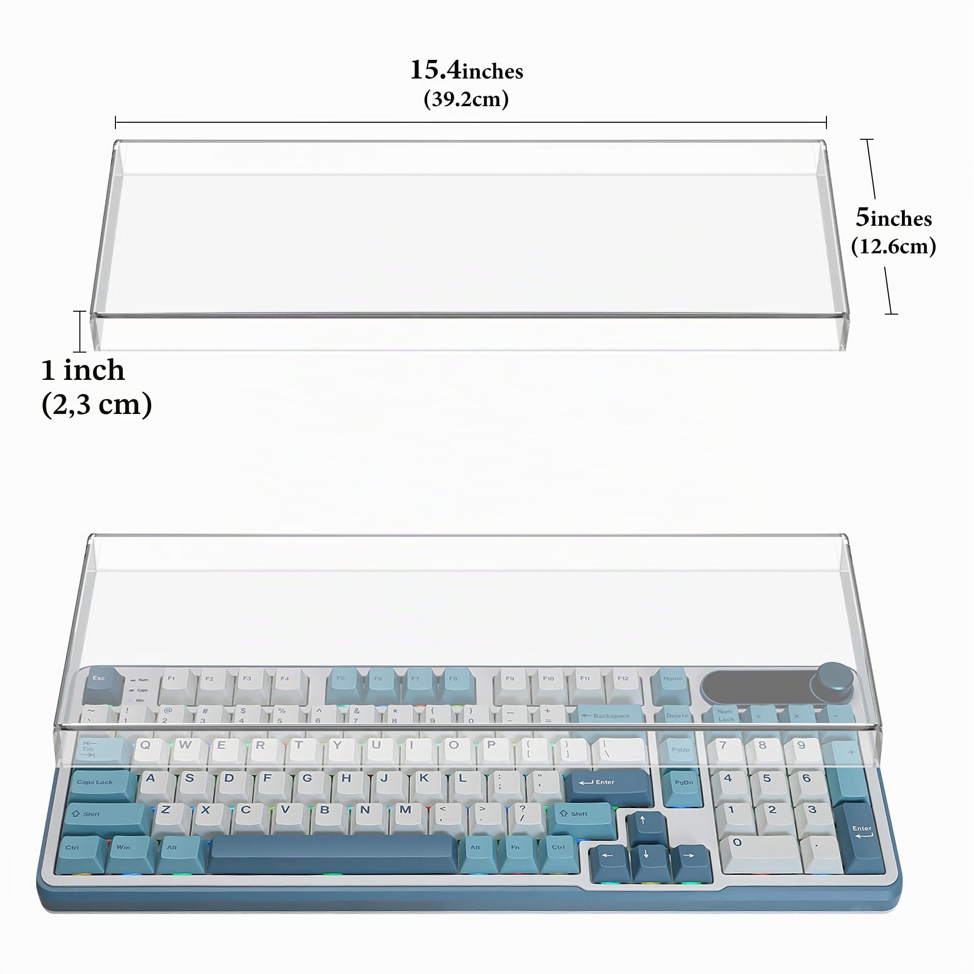 Geekria Protection de Clavier, capots de Touches en Acrylique Transparent pour Clavier mécanique, Compatible avec RK Royal KLUDGE S98, Aula F99 Pro, EPOMAKER Galaxy100, Keychron Q5 Pro / Q5 Max