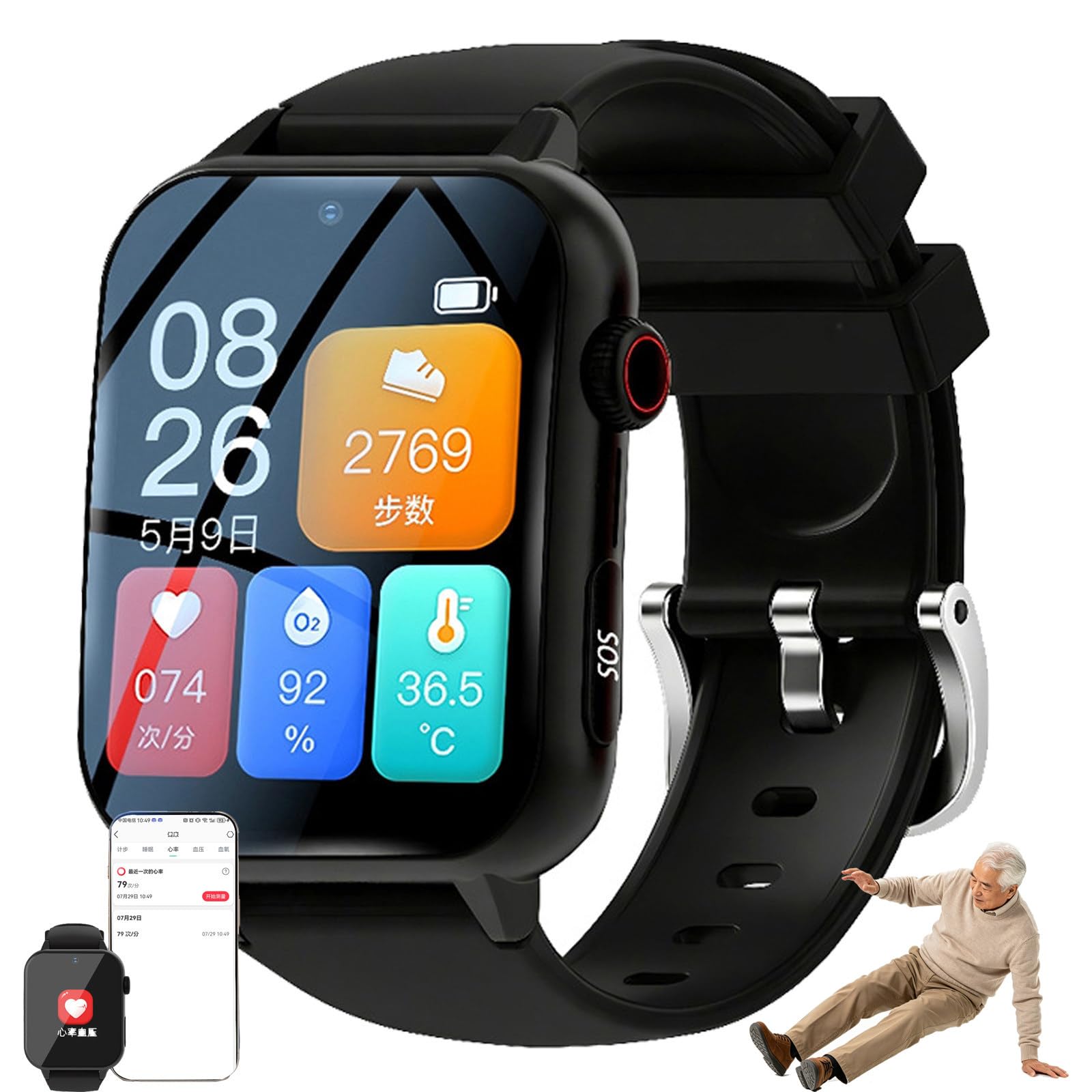 Reloj Inteligente con Detección De Caídas para Mayores B