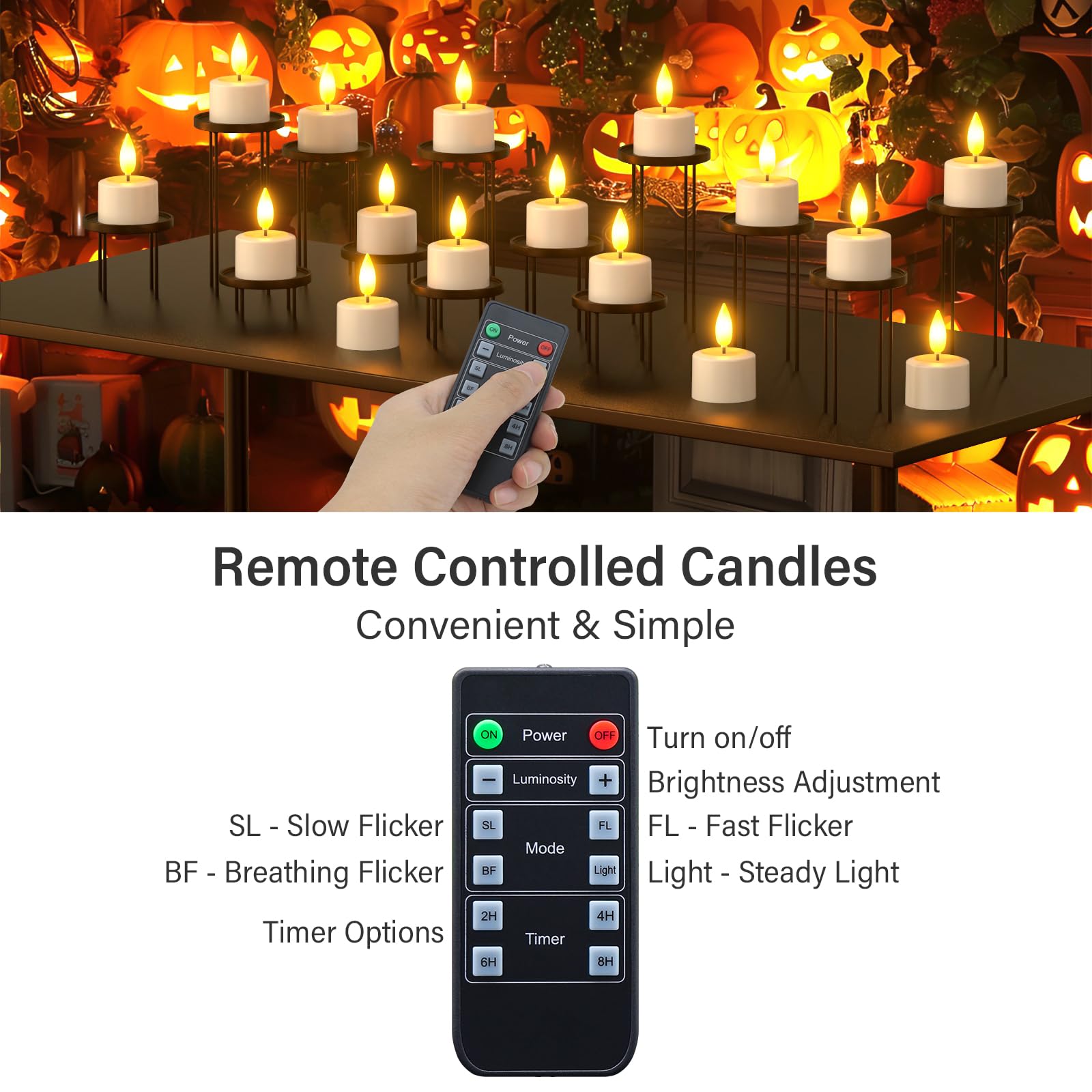 SoulBay LED Teelichter Wiederaufladbar Outdoor mit Fernbedienung & Timer | 12er Wasserdichte Elektrische Teelichter LED Kerzen Aufladbar mit Ladestation für Zimmer Badezimmer Wohnzimmer Halloween Deko