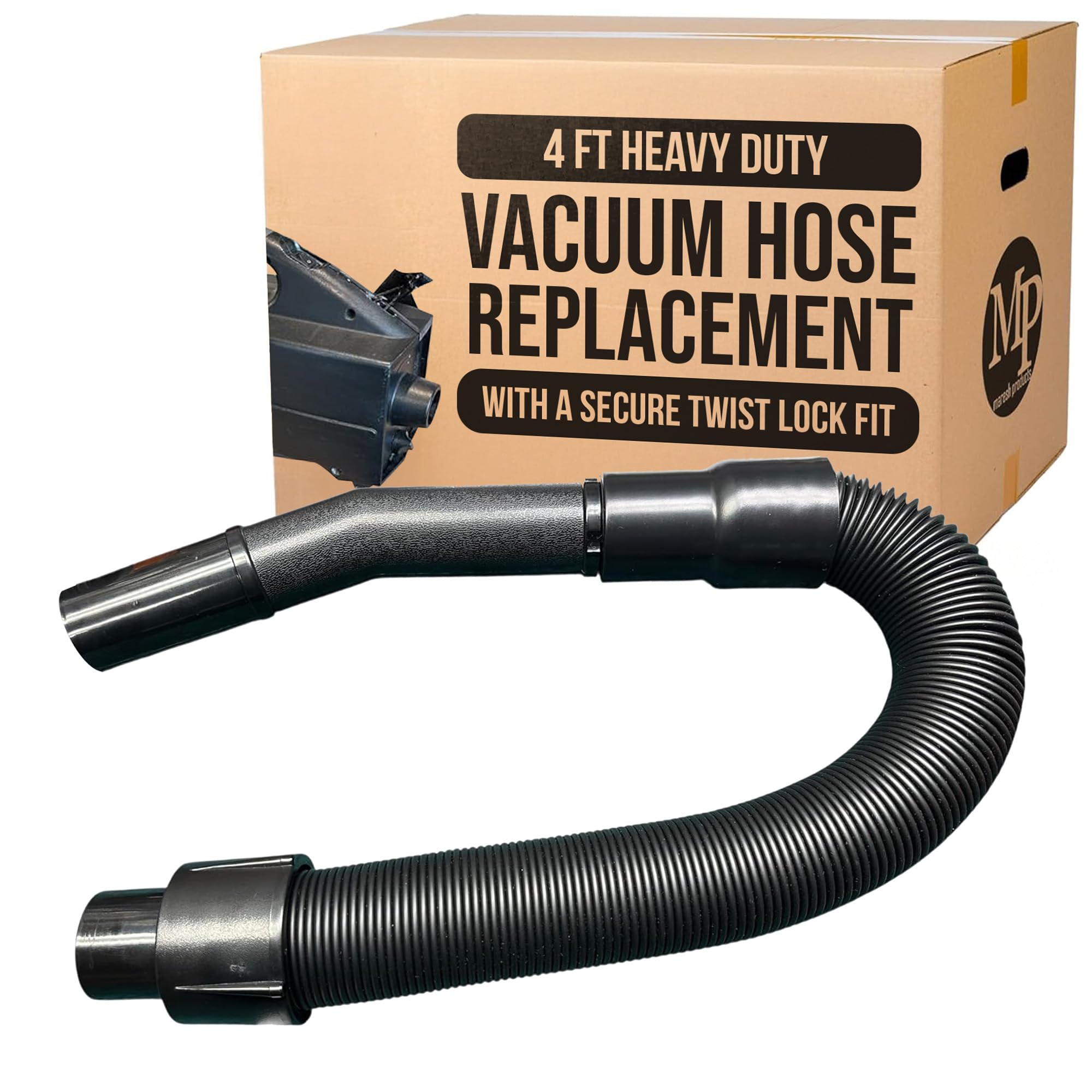 MP Maresh Products Vacuum Hose Replacement for Oreck BB Hand Held Vacuum Cleaner – Twist-N-Lock, Compatible with Oreck Buster B for Powerful Cleaning Performance Durable 4' Hose (Black)