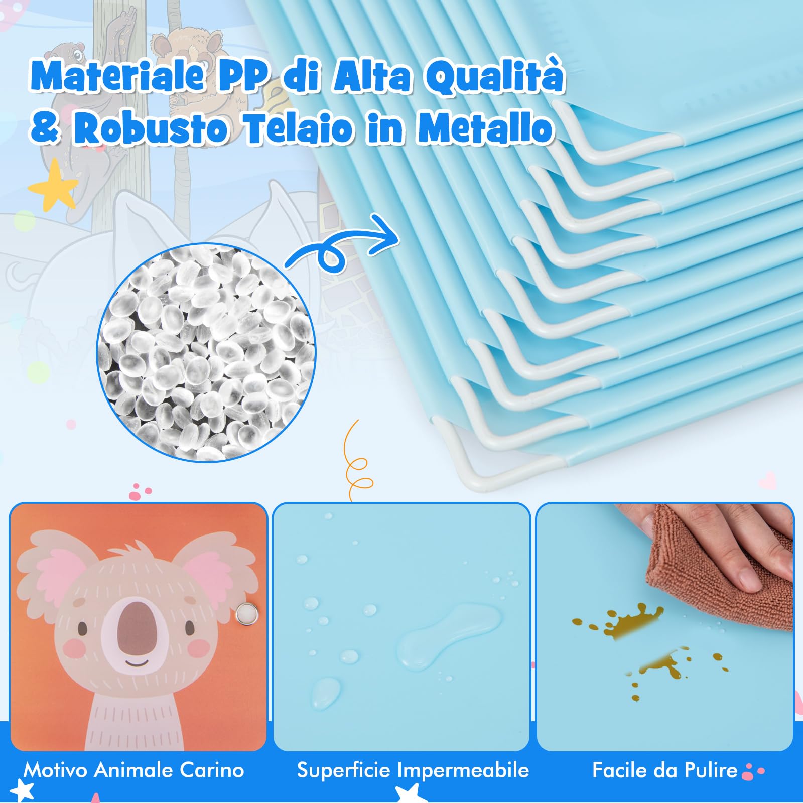 COSTWAY Guardaroba Portatile per Bambini, Armadio Portatile con 12 Cubi, Organizzatore Modulari per Camera dei Bambini Soggiorno, 109 x 35 x 145 cm (Blu)
