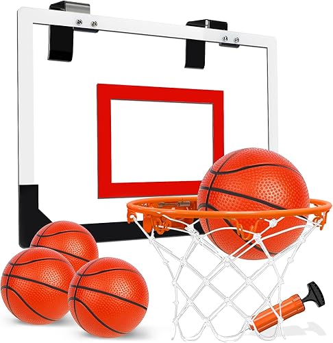 Miniatura 10 de TOY Life Aro de baloncesto sobre la puerta, aro de baloncesto para habitación, oficina, mini aro de baloncesto para interiores, niños, adolescentes