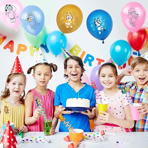 Miniatura 2 de Pajitas de fiesta de cumpleaños de perro azul, 21 piezas, suministros de fiesta de perro azul  Decoraciones de cumpleaños de perro azul