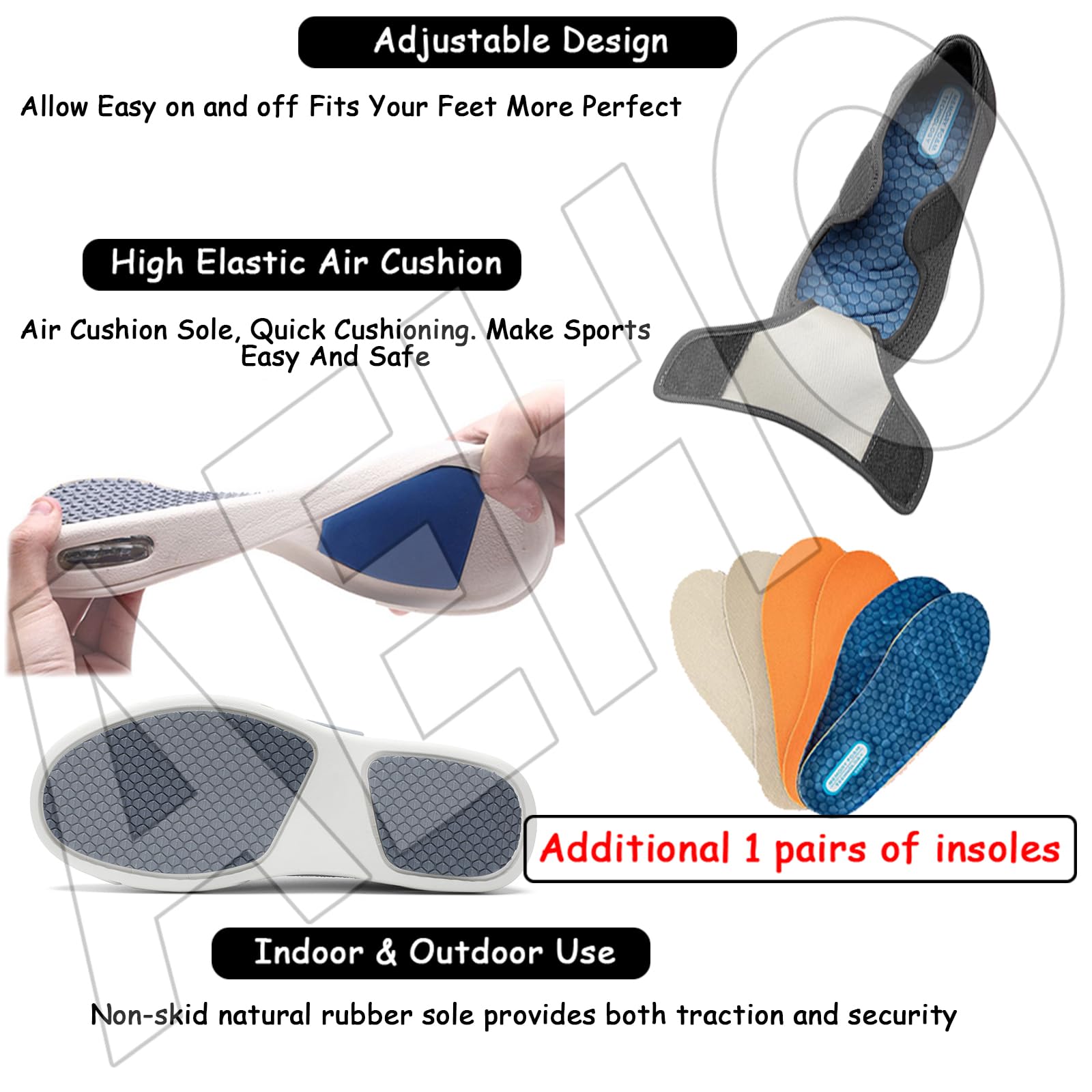 AEHO Zapatos Mujer Ancho Especial Deportivas Hombre Especiales para Juanetes de Zapatillas pie Diabetico Fascitis Plantar Caminar Zapatilla Sanitaria,Azul,40 EU