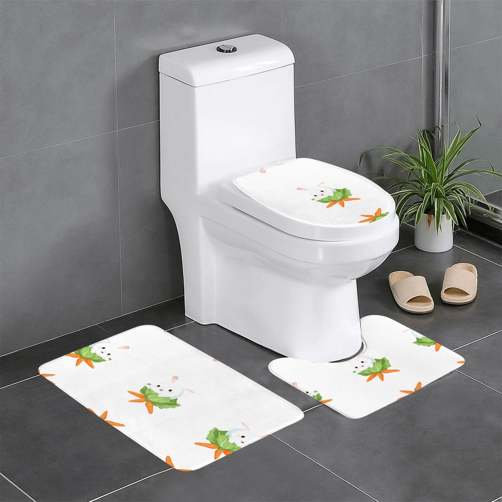 Tapis de bain absorbants HJFCZH en flanelle épaisse pour les WC