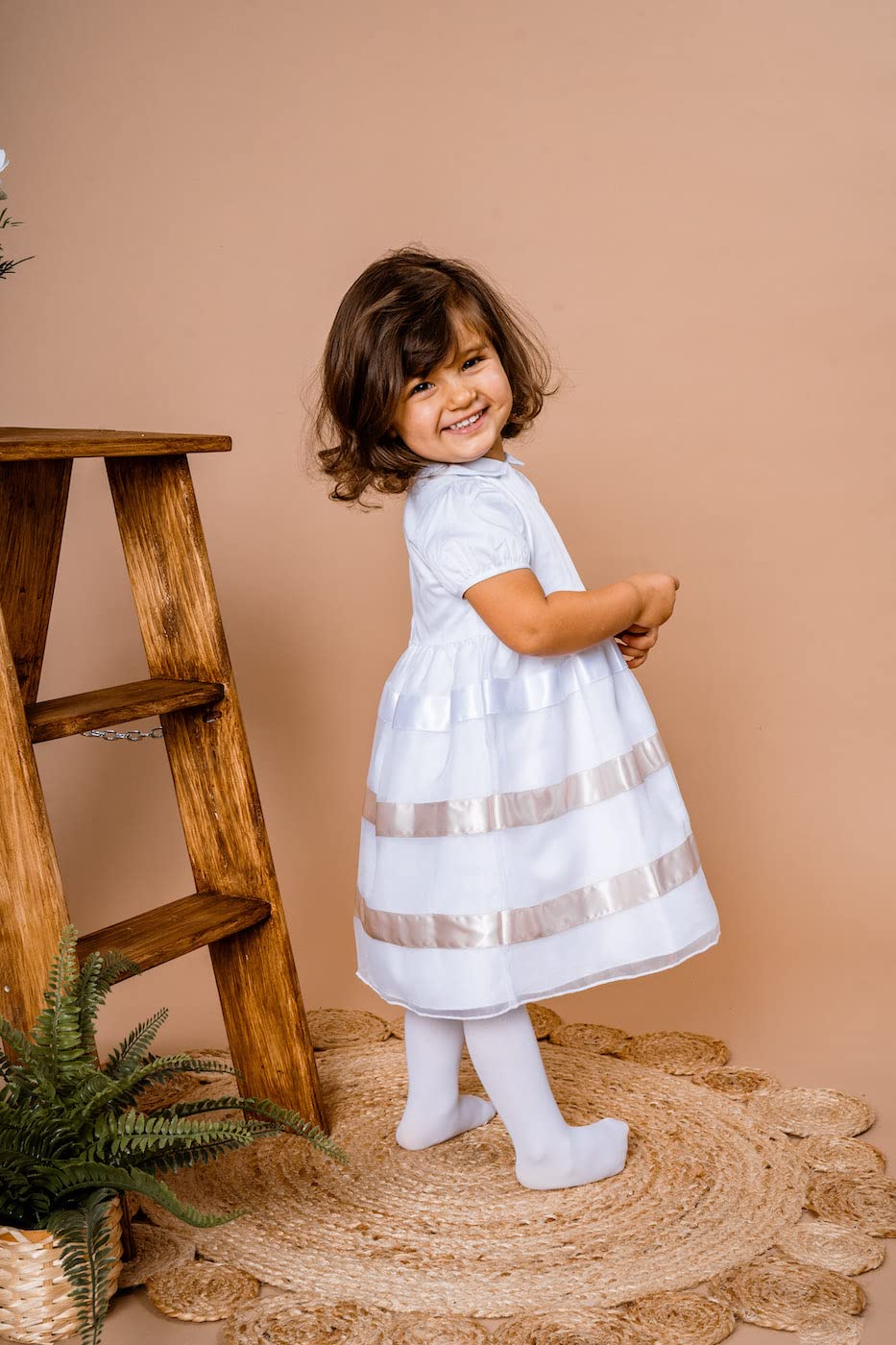Chicco - Vestido de bautizo para niña, color dorado marfil 68 cm