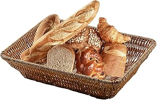 sprwater Weidenkörbe zur Aufbewahrung Handgefertigte Rattan-Organizer-Gewebekörbe Rechteckiger Korb - Mehrzweck-Tabletts Container Tragbare Restaurant-Tisch-Display-Körbe für Gemüse-Essensausgabe