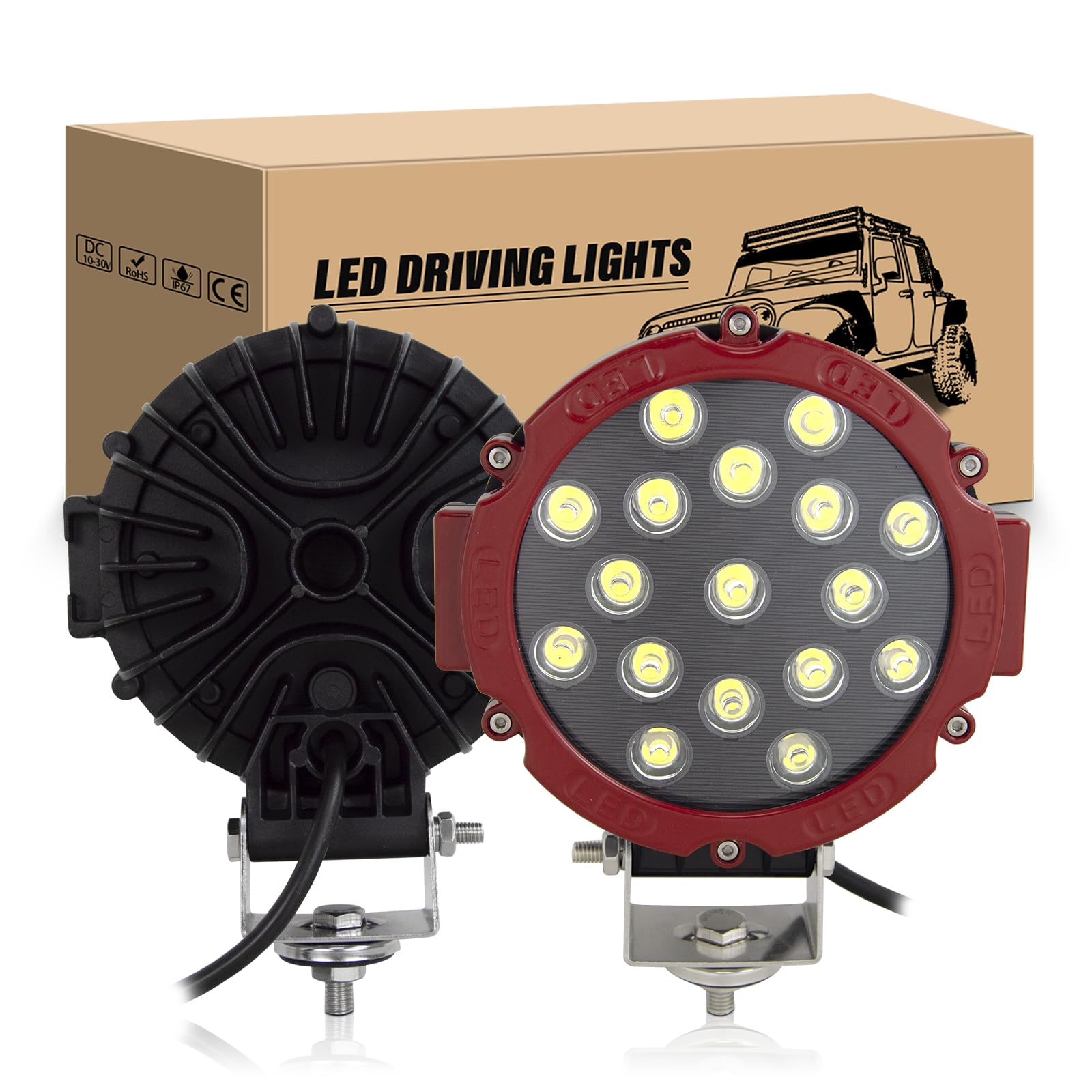 RIGIDON 2 Pcs 10 cm 60W barre de travail led, 8D 4 pouces