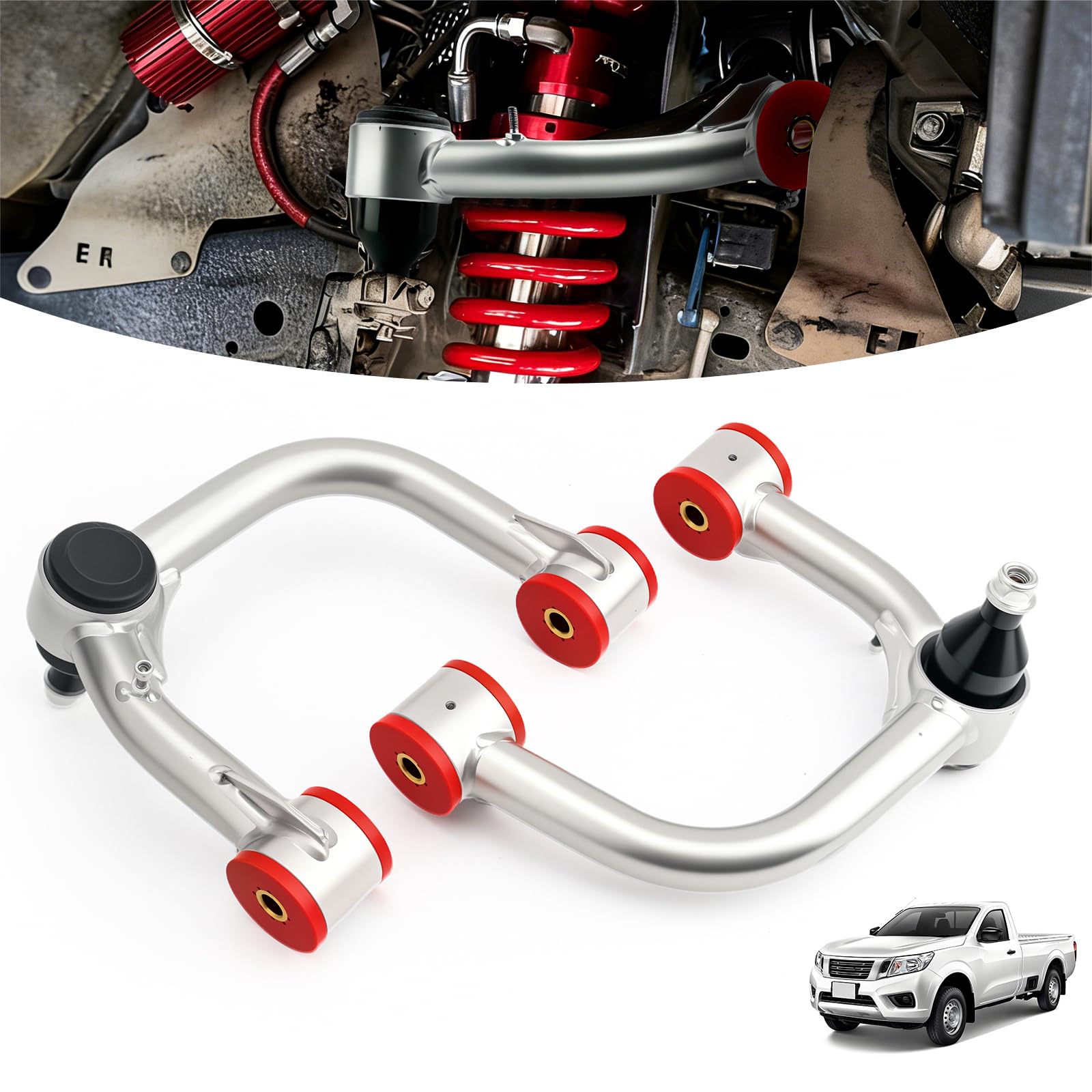 Photo 1 of WheelX Front Upper Control Arms with Ball Joint for 2005-2023 Toyota Tacoma & Hilux & Fortuner, 2-4" Lift Tubular Control Arms, Replacement OEM Suspension Control Arm