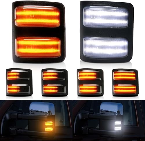 Miniatura 8 de Switchback - Luces LED de espejo para Ford F250 F350 F450 F550 Super Duty 2008-2016, luces intermitentes de espejo lateral ámbar secuencial y