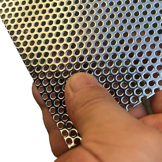 FengYoo Perforated Metal Sheets - Expanded Stainless Steel Sheet - 20GA 0.12" Hole (3mm) 15.7" X 7.8" - Metal Mesh Sheet for Ventilation and Fume Filtration