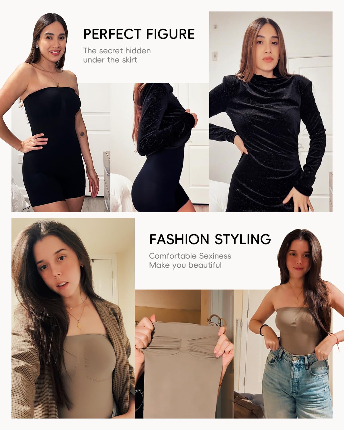 Shapewear senza spalline da donna con controllo della pancia, body scolpito senza cuciture per allenamenti e uso quotidiano comodo