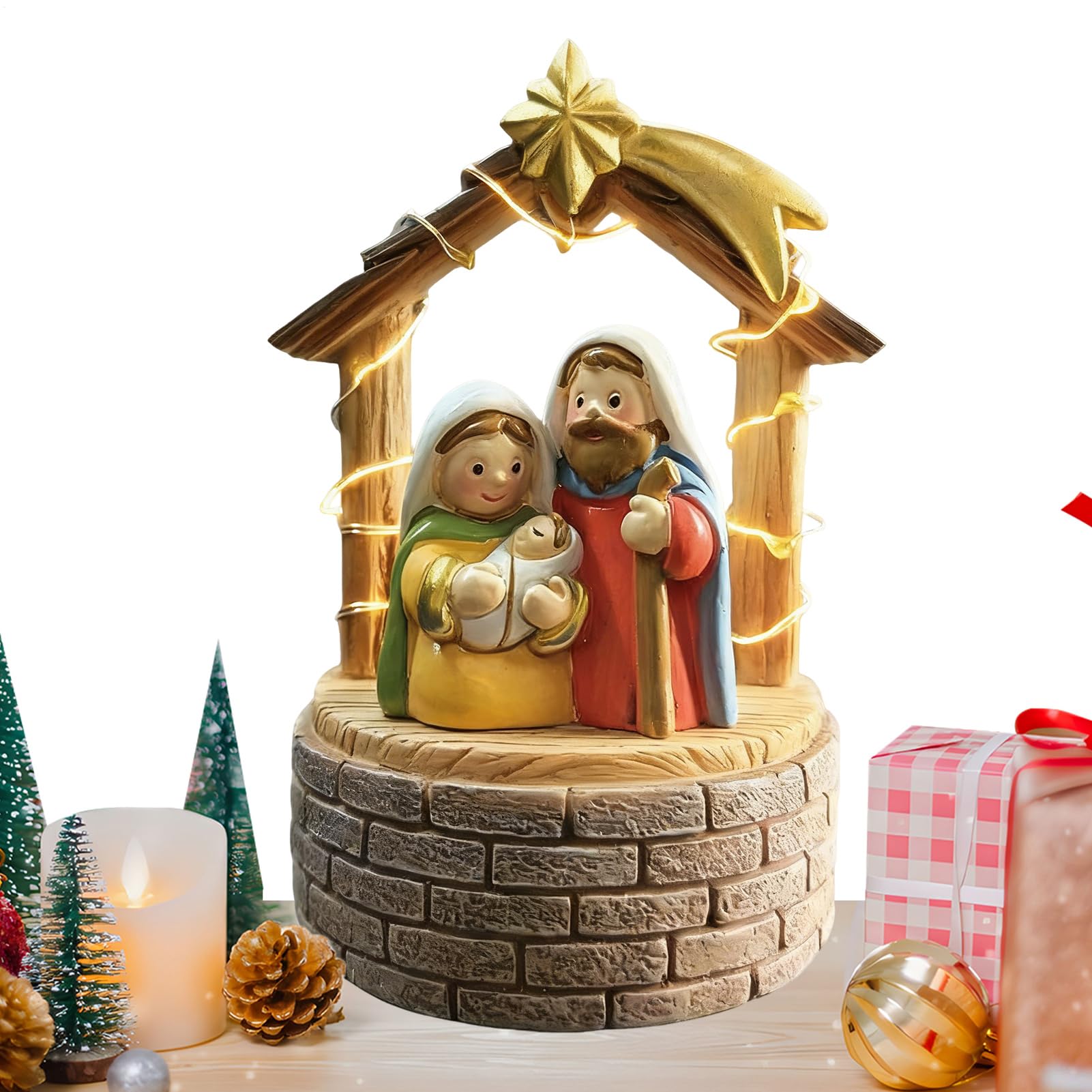 Belen avec lumière LED pour illuminer la chambre et le salon à Noël