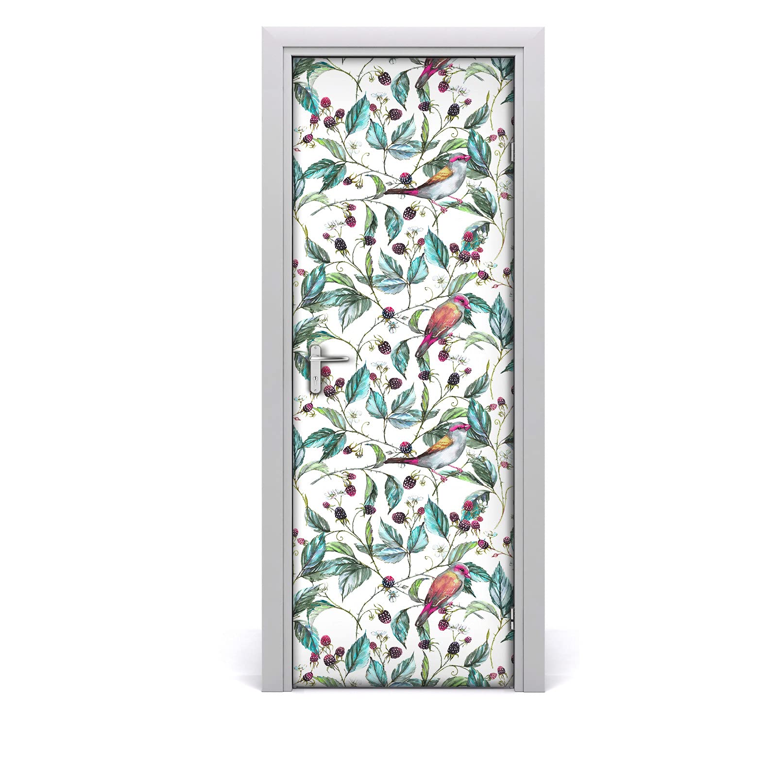 Autocollant de porte imperméable décoration oiseaux vintage Magic-Stick