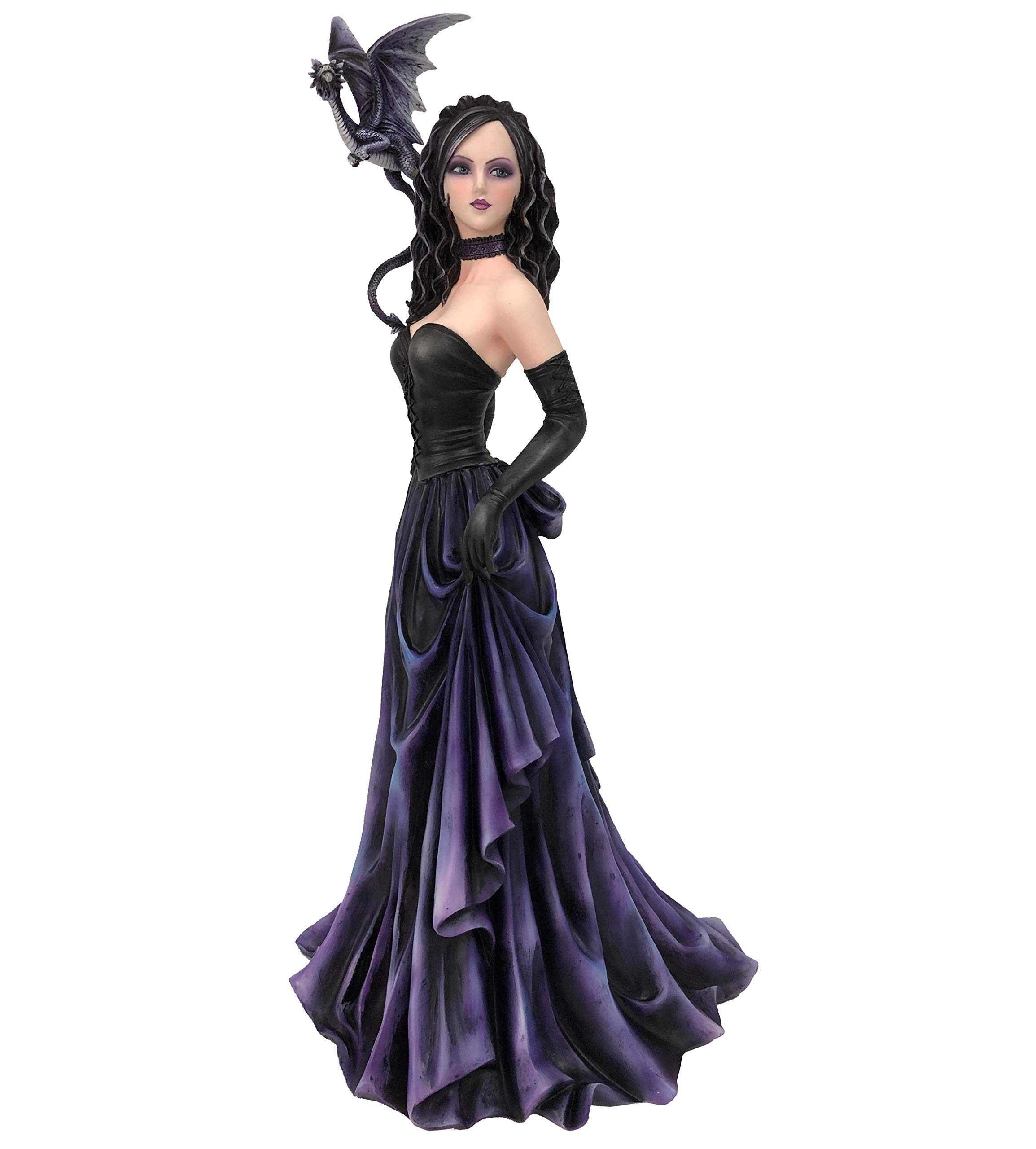 Nemesis Now Fia - Statuetta piccola con fatina dragonling, in poliresina, viola, 66,6 cm