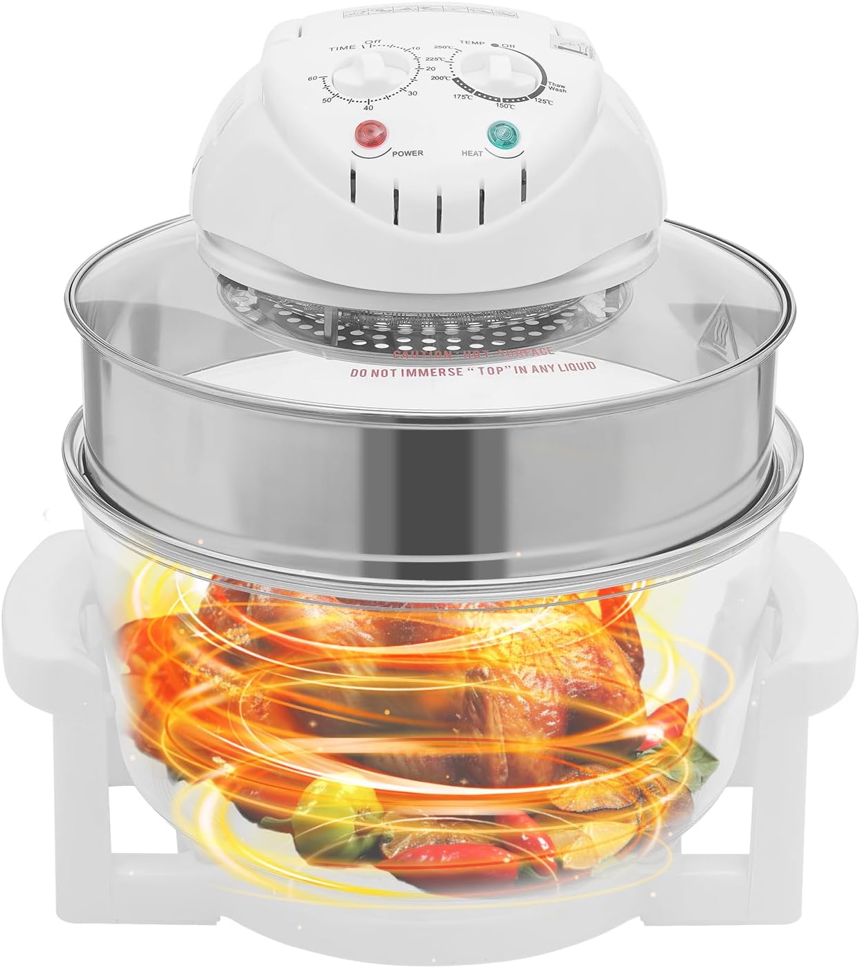 17L Air Fryer with Viewing Window, 1400W Glass Air Fryer Non Toxic, Halogen Oven for Roasting, Bakin
