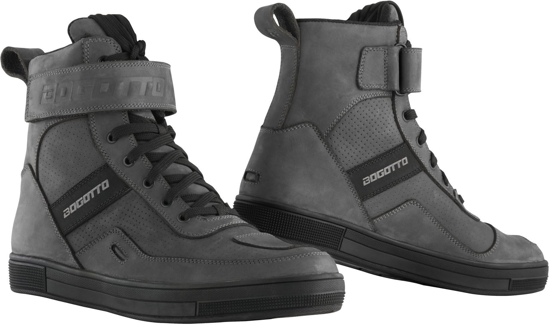 Bogotto Denton perforierte wasserdichte Motorrad Schuhe, grau, 38 | Wasserdicht