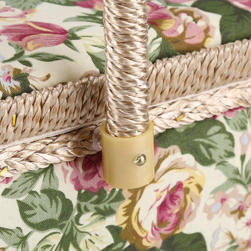 Cesta De Costura para Suministros De Costura, Caja De Artesanía De Costura con Estampado Floral De Tela con Asa, Organizador De Almacenamiento De Kit De Costura para El Hogar
