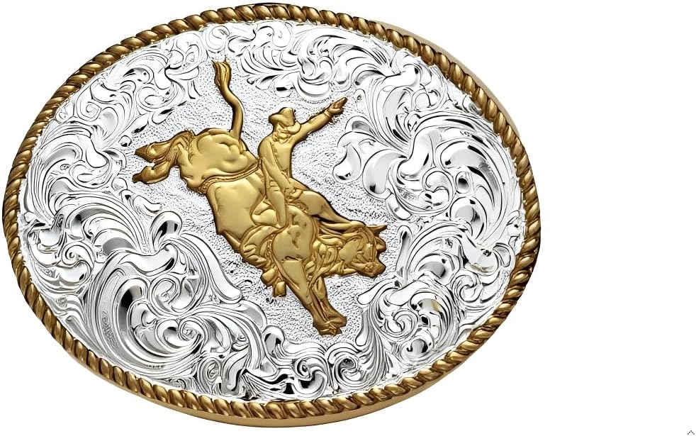 Crumrine Men's Bull Rider Buckle Silver One Size