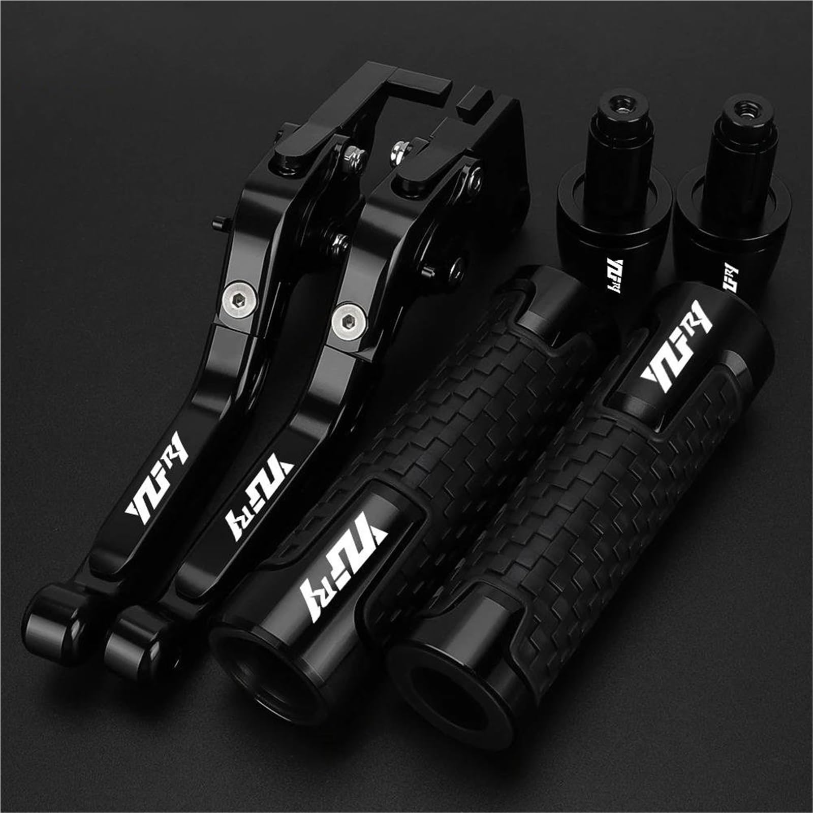 Gquikgw Black2 Replace Folding Extendable Moto Adjustable Clutch Brake Levers Handbar Grips Ends For Y-Amaha Yzfr1 Yzf R1 Yzf-R1 1999-2003(Black2)