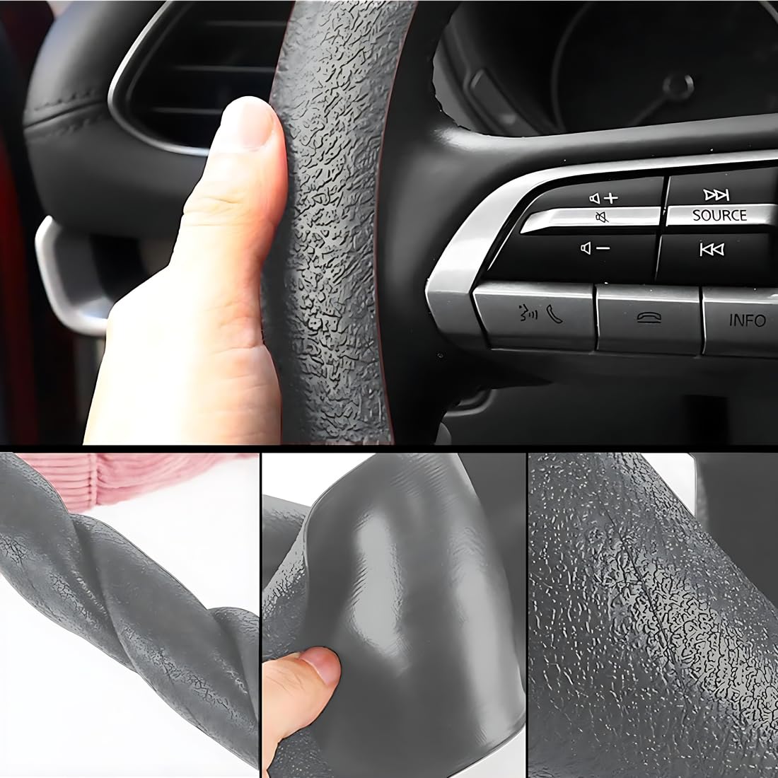 Coprivolante In Fibra Di Carbonio Sunydog 2 Pezzi - Universale Per Auto, Design Sportivo, Nero/Rosso/Blu - Foto 4